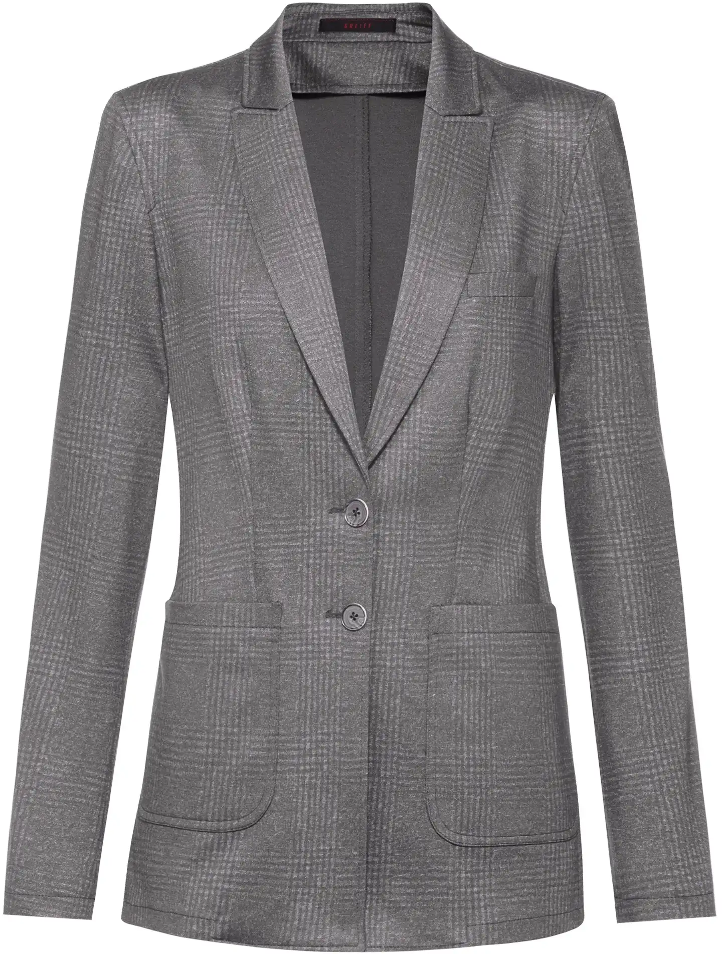 greiff-1449-damen-jerseylangblazer-rf_2150_glencheck-hellgrau-front-2 GREIFF Damen Jerseylangblazer CASUAL Regular Fit