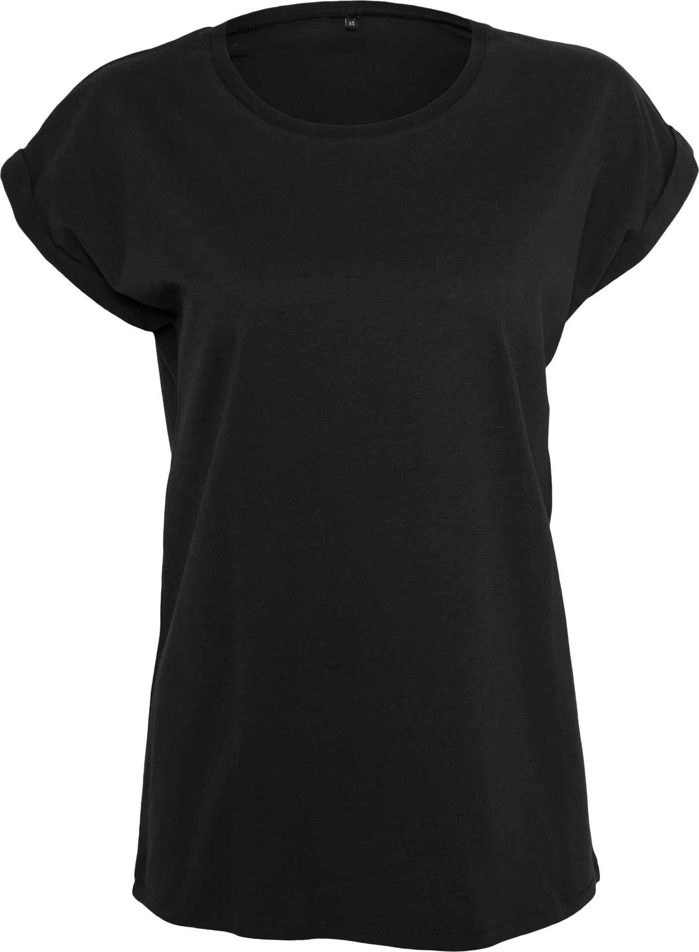 BYB-BY138-ladies-organic-extended-shoulder-t-shirt-black-front-4 Build Your Brand Ladies Organic Extended Shoulder Tee