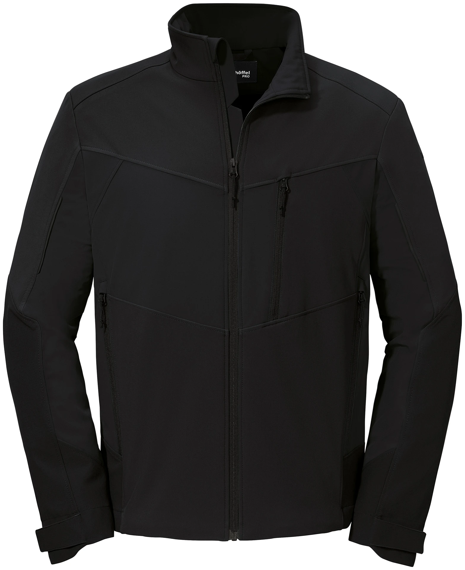 schoeffel-pro-6007-allwettertalent-jacke-schwarz-front-1 Schöffel PRO 6007 ALLWETTERTALENT Softshelljacke