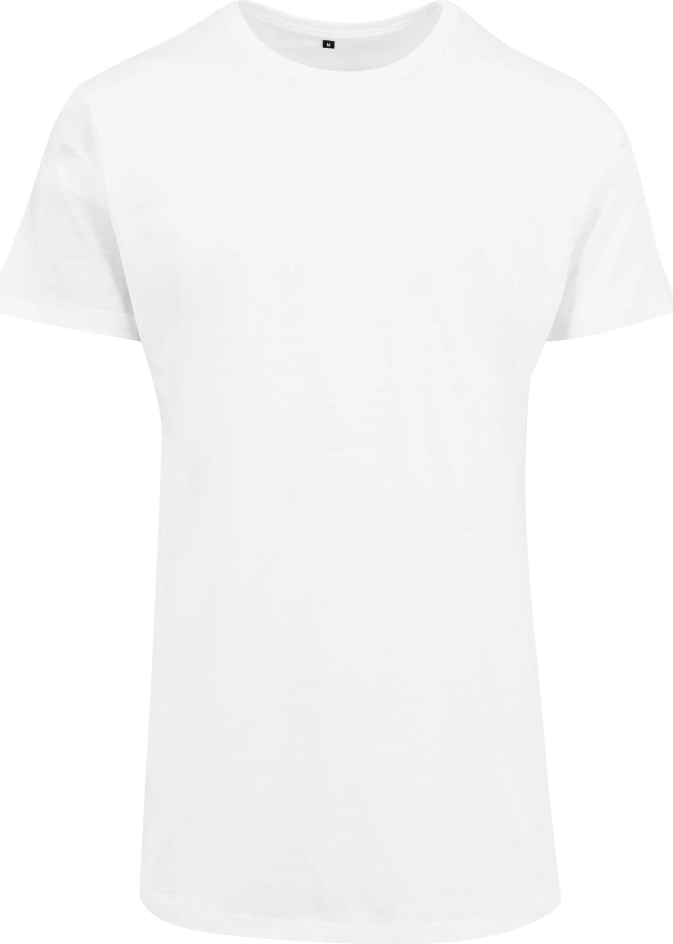 BYB-BY028-shaped-long-t-shirt-white-front-4 Build Your Brand Shaped Long Tee
