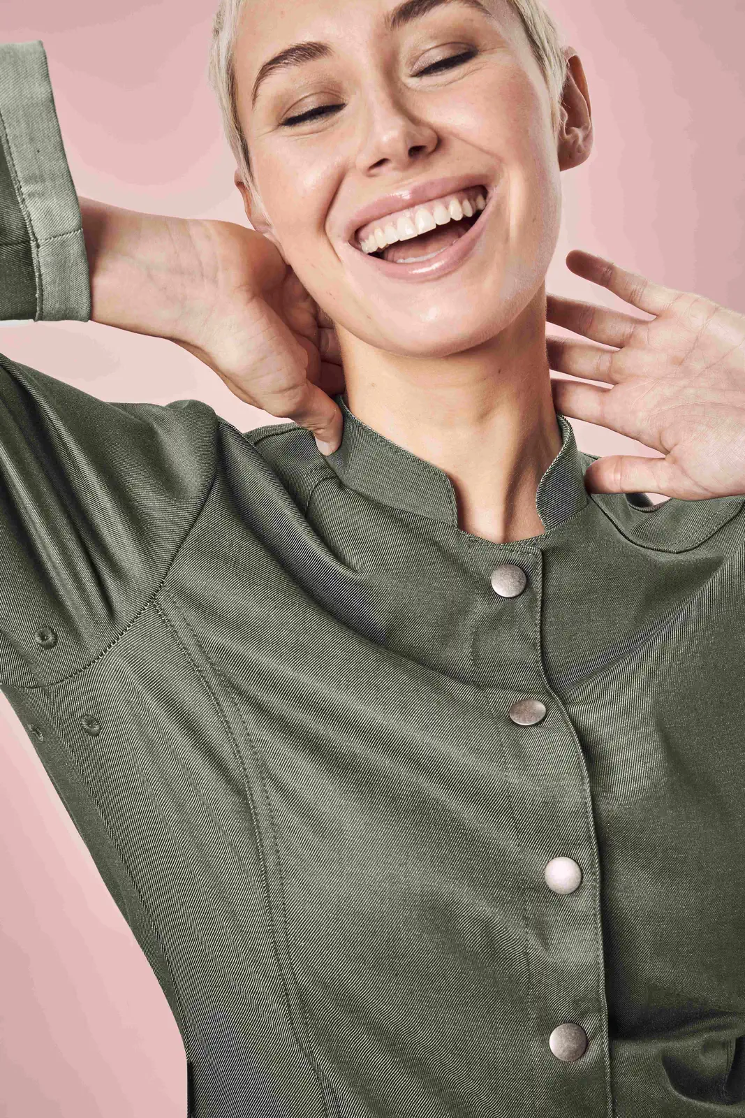 GREIFF Damen Kochjacke im Bikerstyle Regular Fit