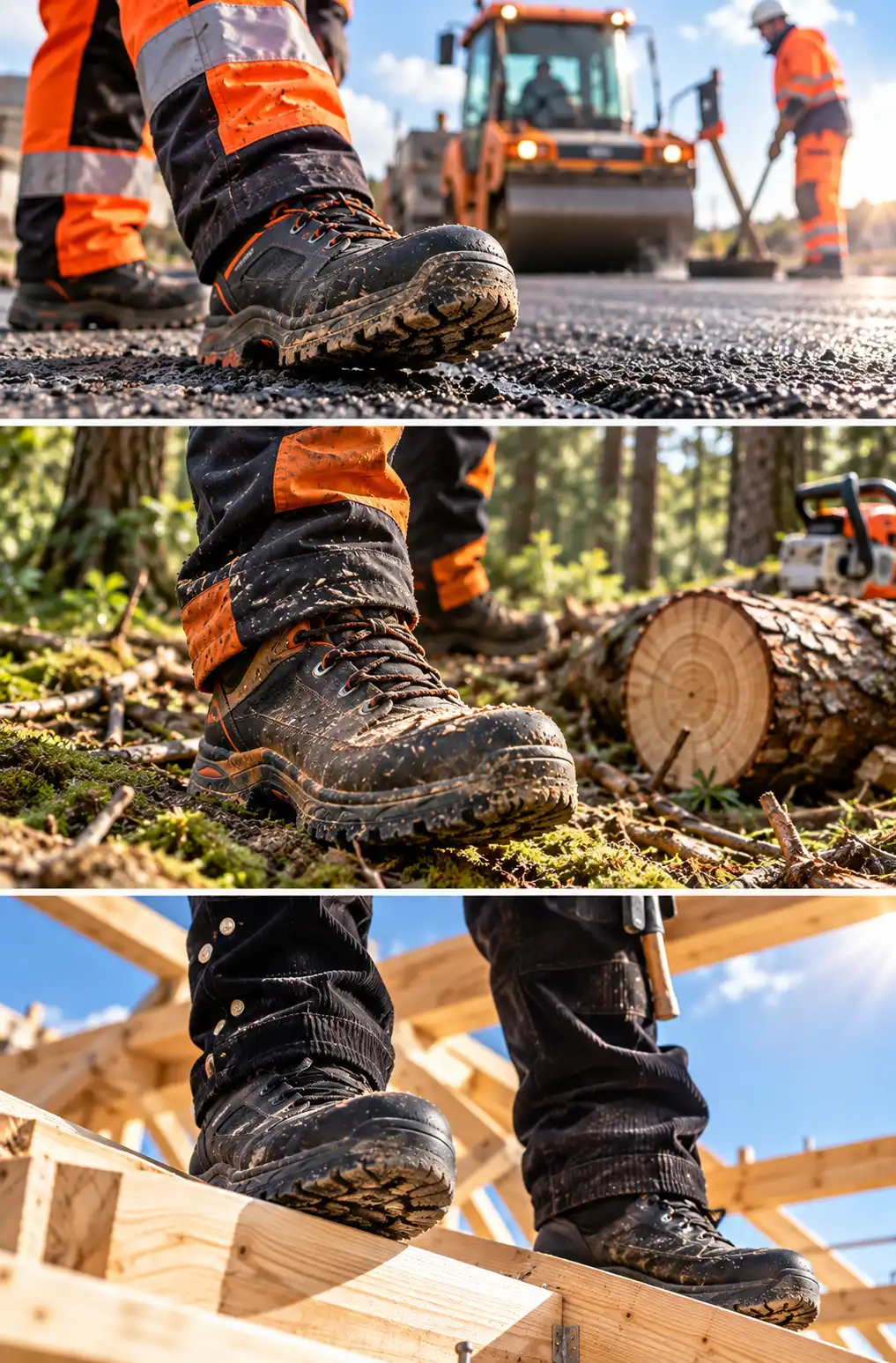 Robuste Arbeitsstiefel im Einsatz