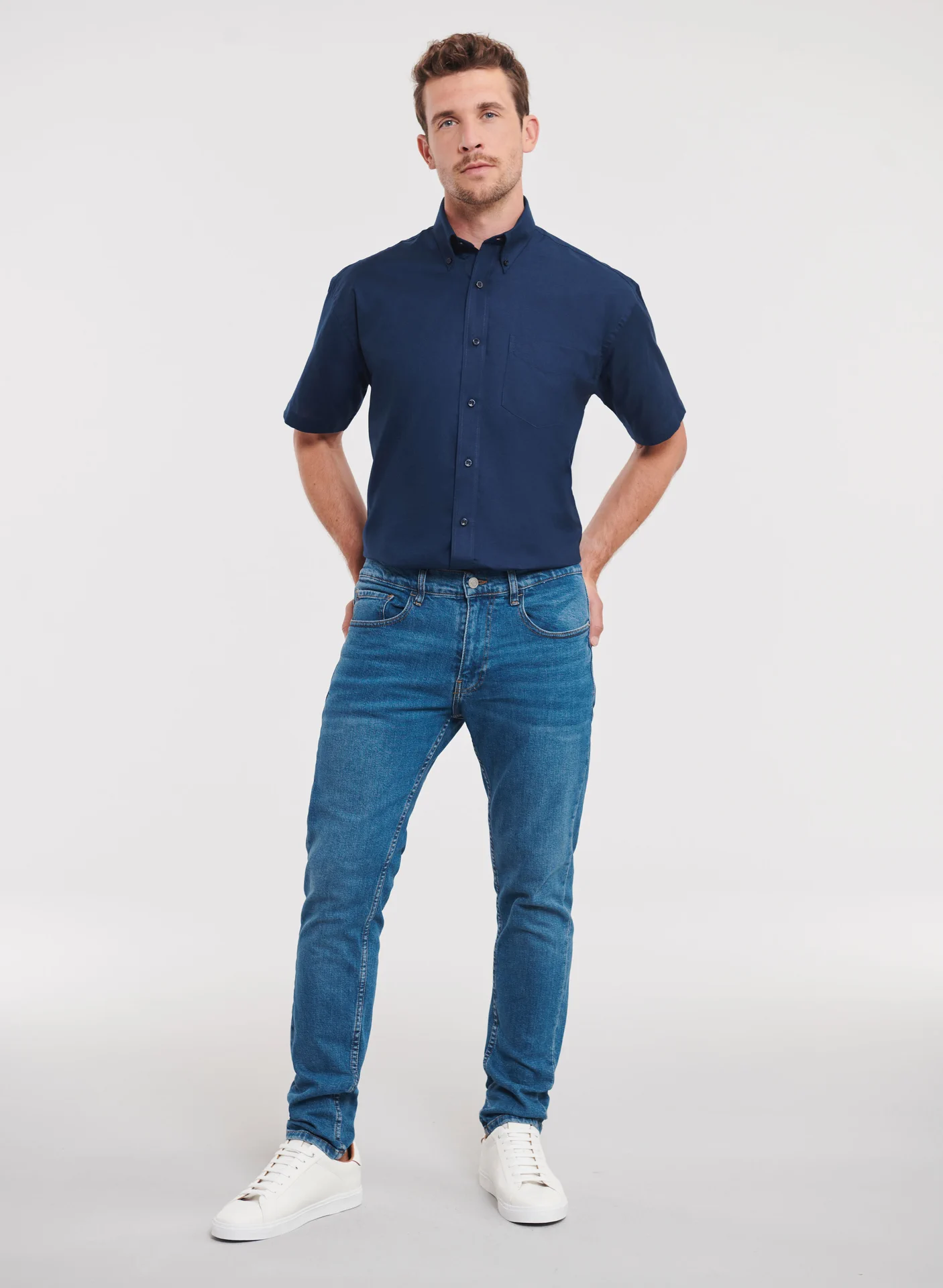 Russell Men's Short Sleeve Easy Care Oxford Shirt