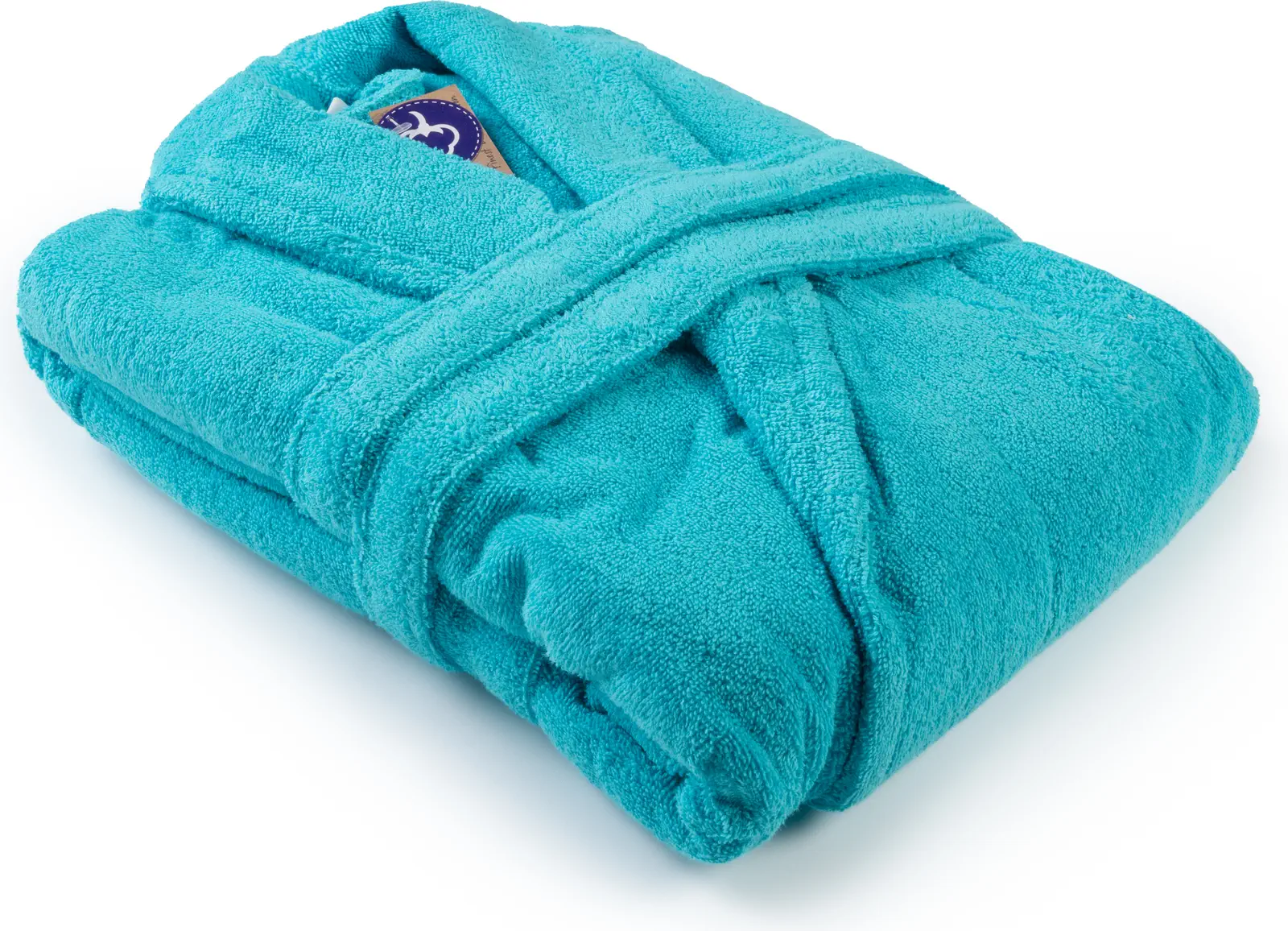 artg-ar025-bathrobe-shawl-collar-aquablue-front-1 ARTG Bathrobe Shawl Collar