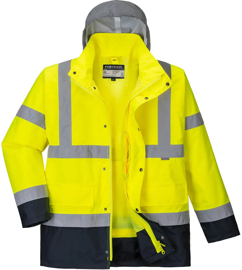 PORTWEST S471 Warnschutz 4-in-1 Kontrast Verkehrsjacke