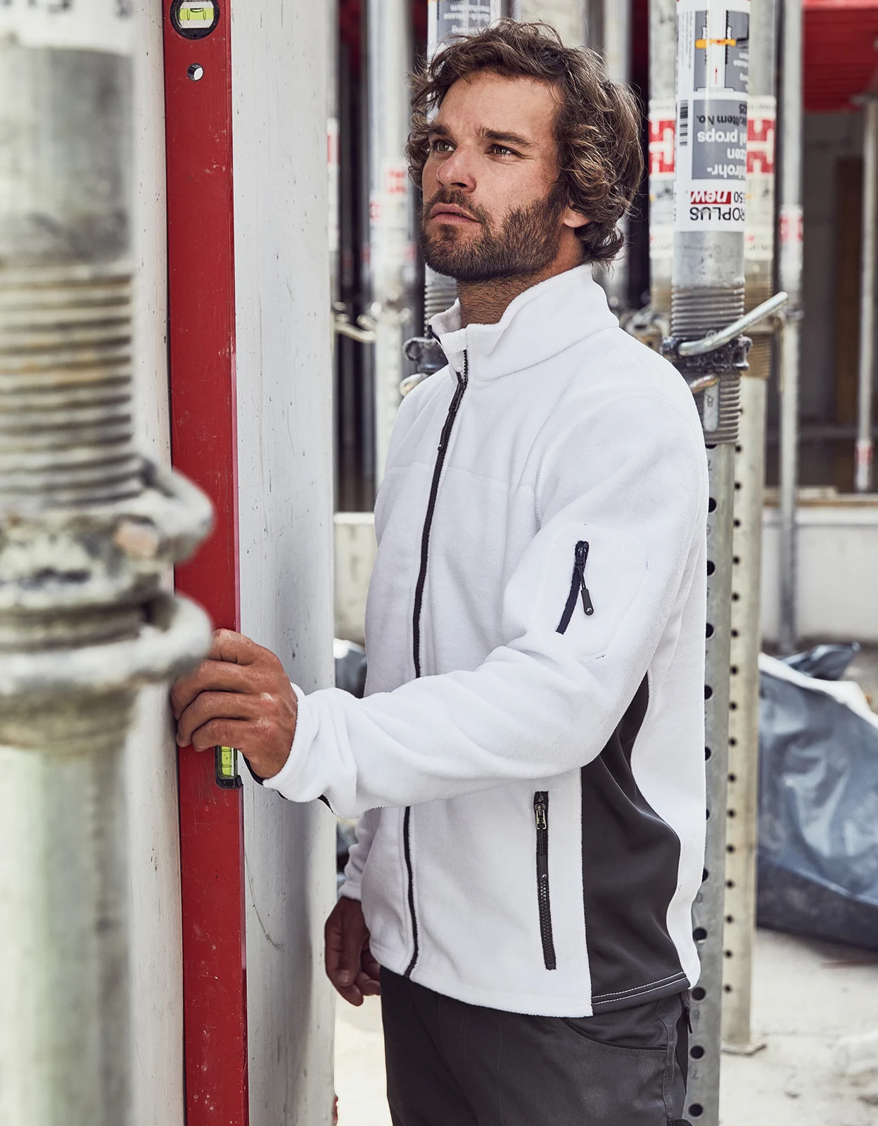jn842-mens-workwear-fleece-jacket-model-0 James & Nicholson Men's Workwear Fleece Jacket -Strong-