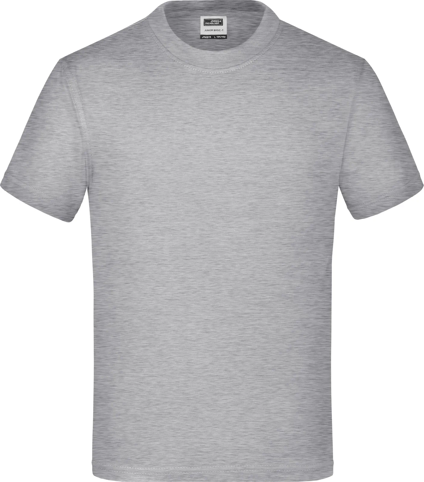 jn019-junior-basic-t-shirt-greyheather-front-3 James & Nicholson Junior Basic-T