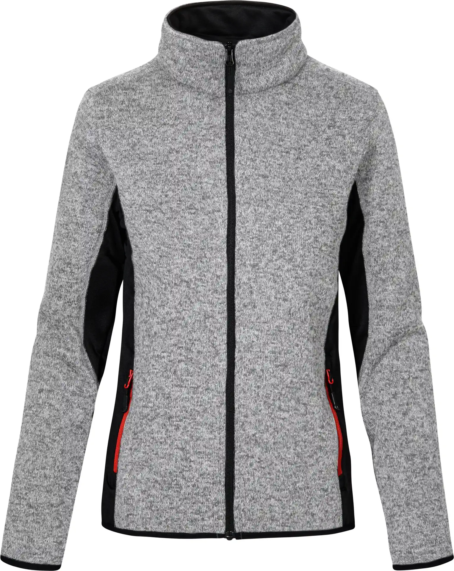 promodoro-7705-womens-knit-jacket-workwear-heathergrey-front-3 Promodoro Women's Knit Jacket Workwear
