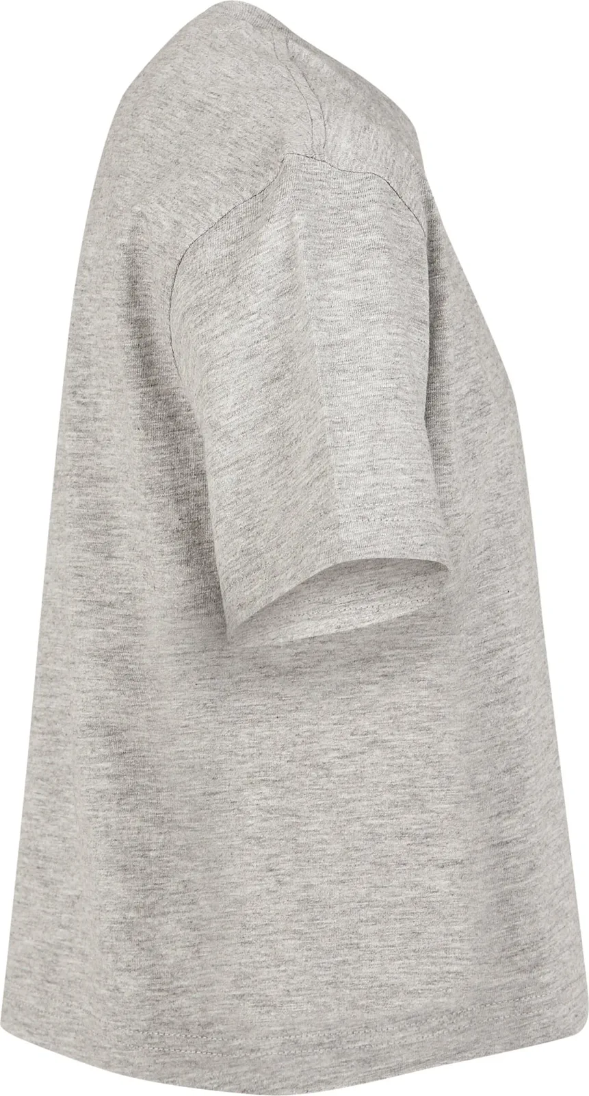 BYB-BY114-girls-cropped-jersey-t-shirt-heathergrey-right-8 Build Your Brand Girls Cropped Jersey Tee