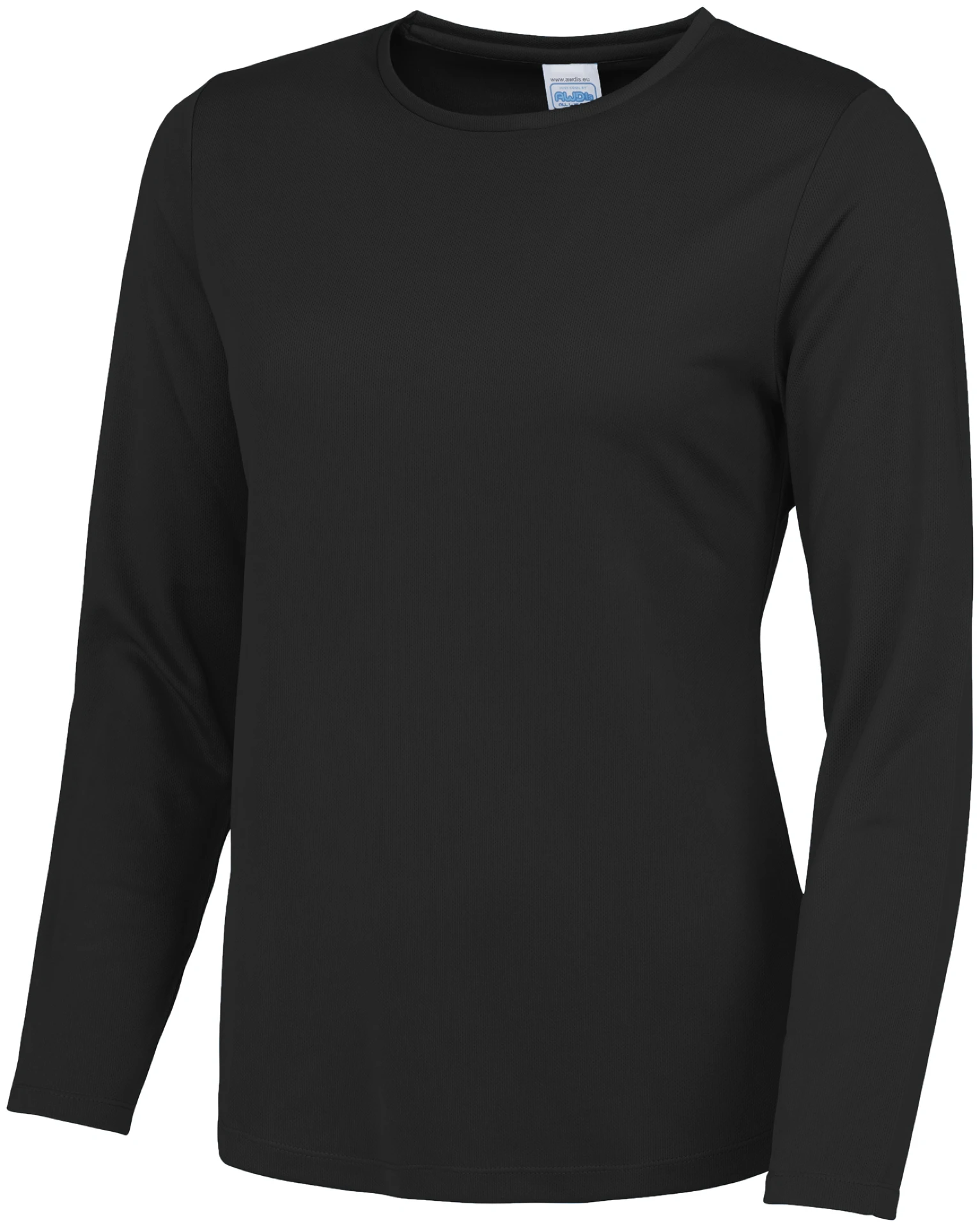 justcool-jc012-womens-long-sleeve-cool-t-shirt-jetblack-front-1 Just Cool Women's Long Sleeve Cool T
