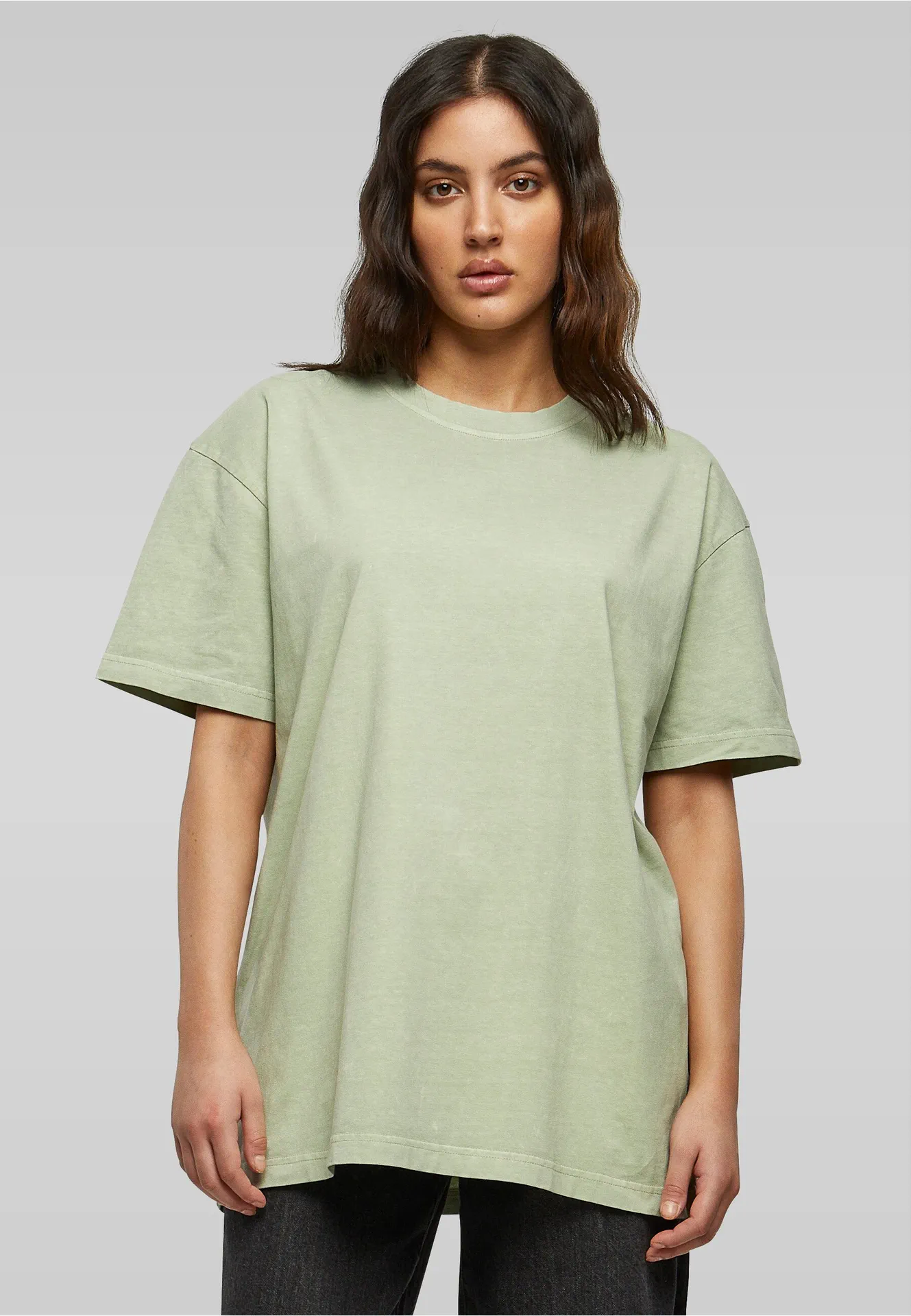 Build Your Brand Ladies Oversized Acid Wash Tee