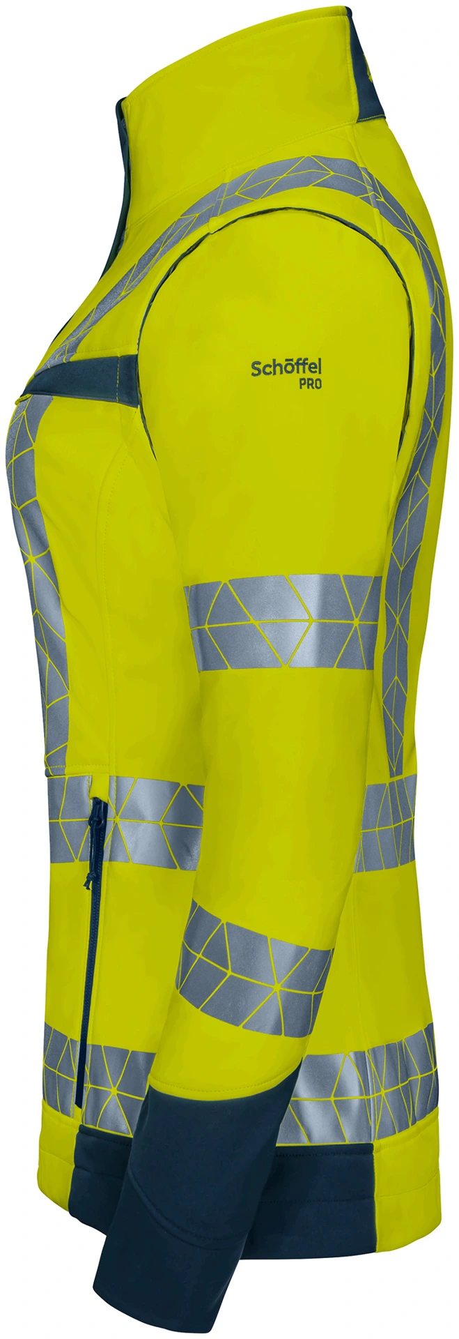 Schöffel PRO 7729 Damen LEUCHTKEGEL ZipOff Warnschutz Softshelljacke
