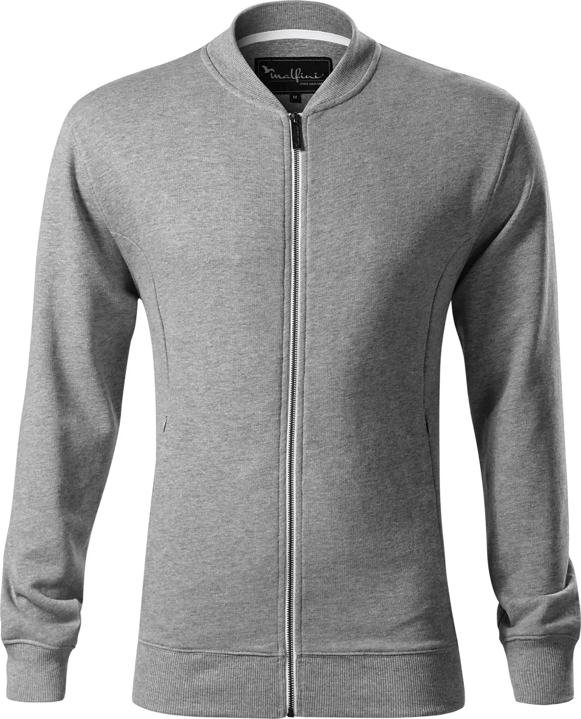 malfini-453-sweatshirt-bomber-dunkelgraumeliert-front-2 MALFINI Sweatshirt Bomber 453