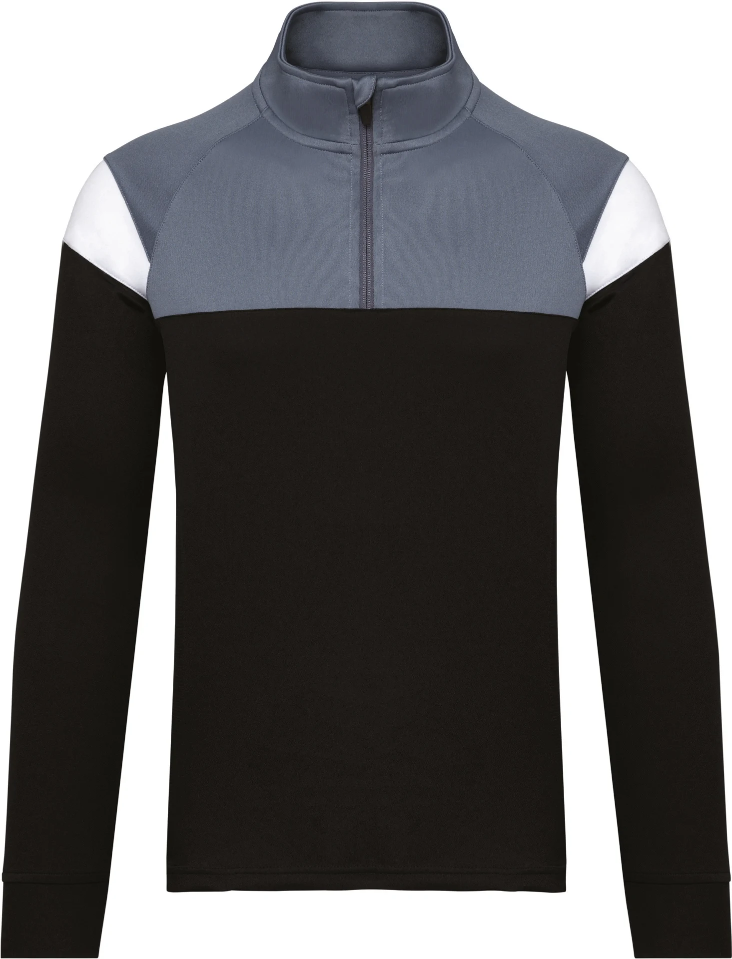 kariban-PA387-training-sweatshirt-viertel-zip-black-sportygrey-front-3 Kariban Training Sweatshirt 1/4 Zip
