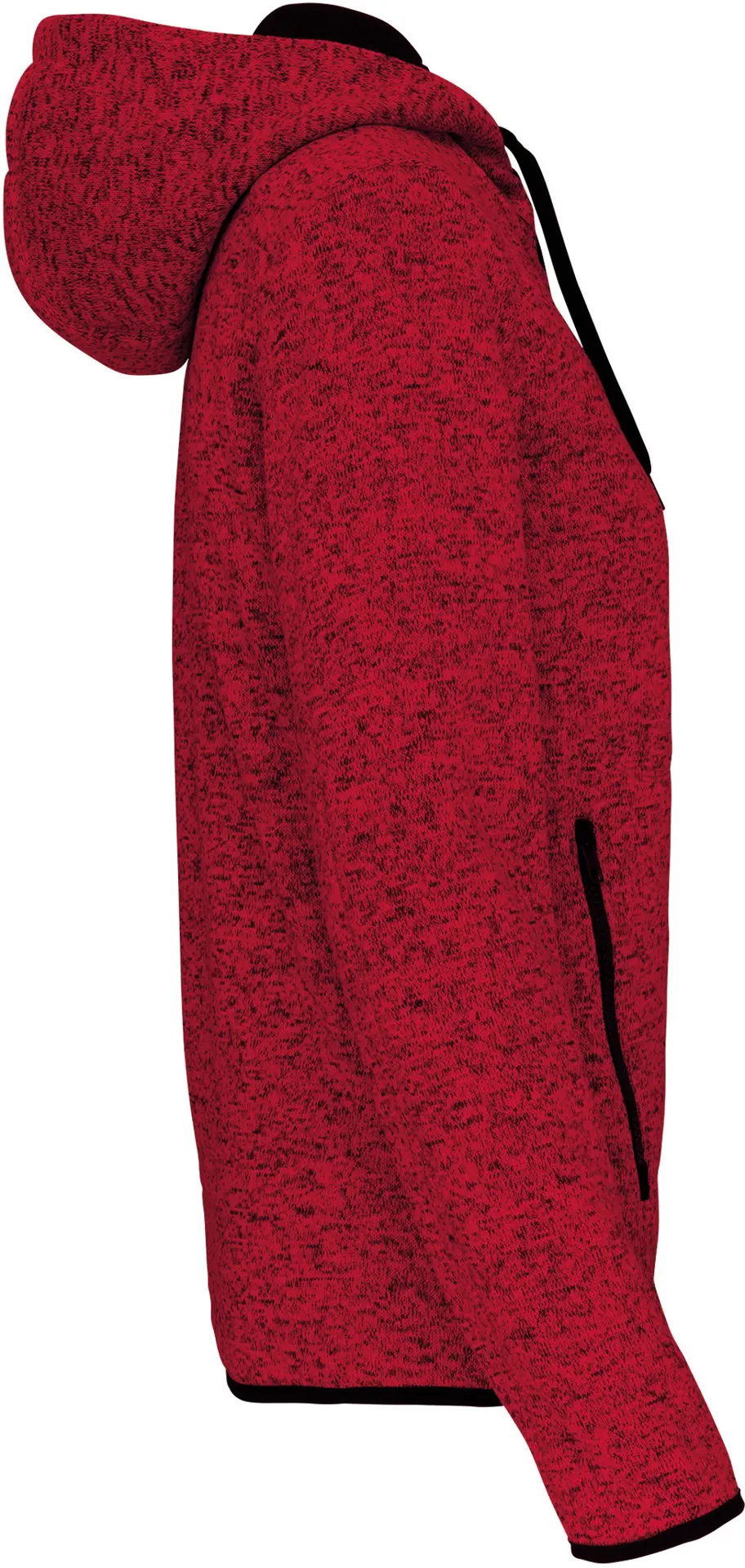 Kariban Damen Melange Kapuzen Strickfleece Jacke
