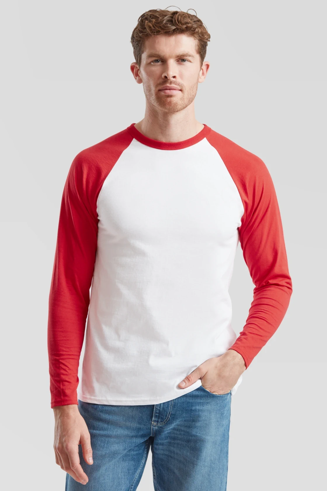 fruit-of-the-loom-61-028-0-valueweight-long-sleeve-baseball-t-shirt-white-red-model-0 F.O.L. Long Sleeve Baseball T
