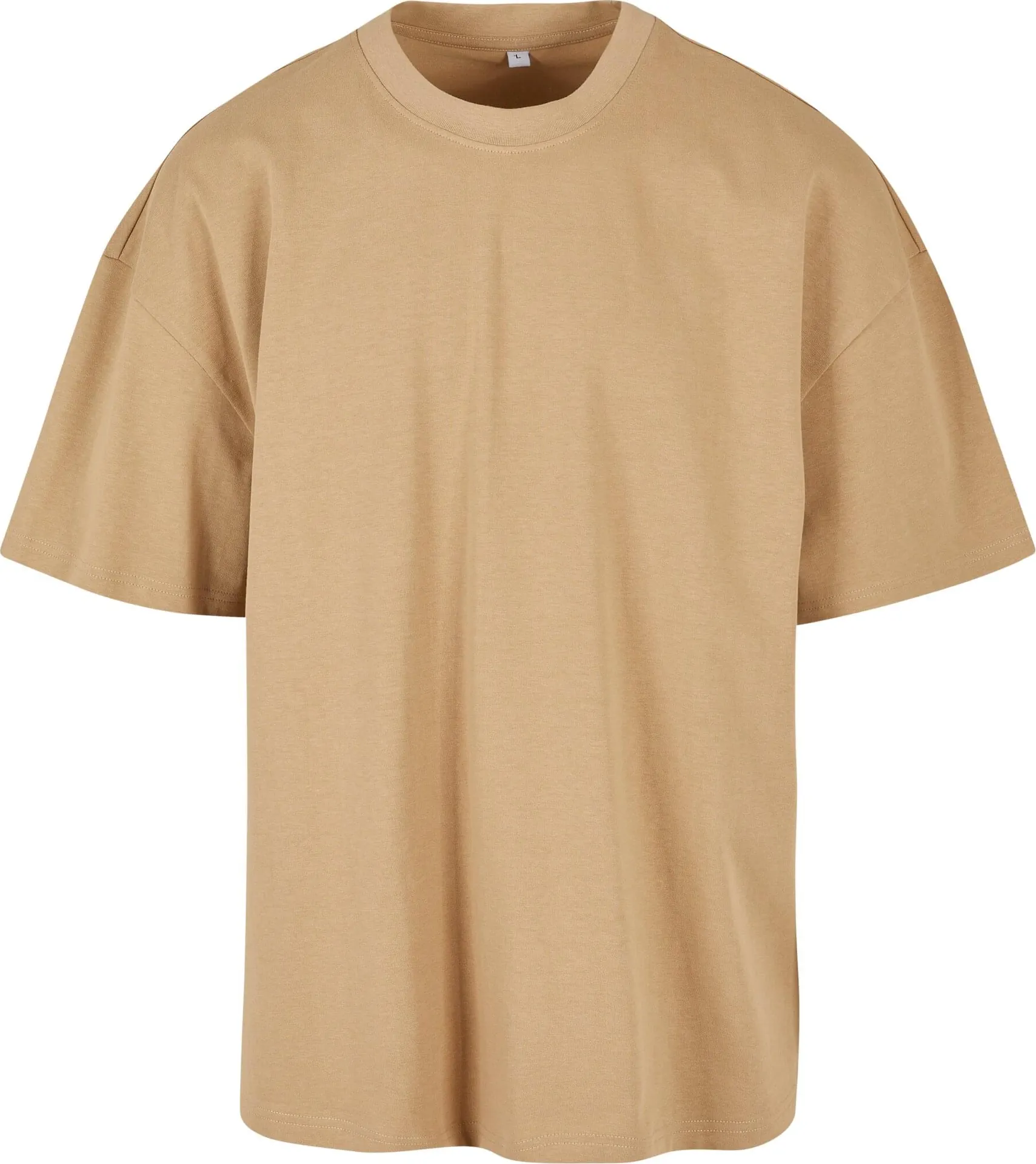 BYB-BY163-ultra-heavy-cotton-box-t-shirt-beige-front-4 Build Your Brand Ultra Heavy Cotton Box Tee