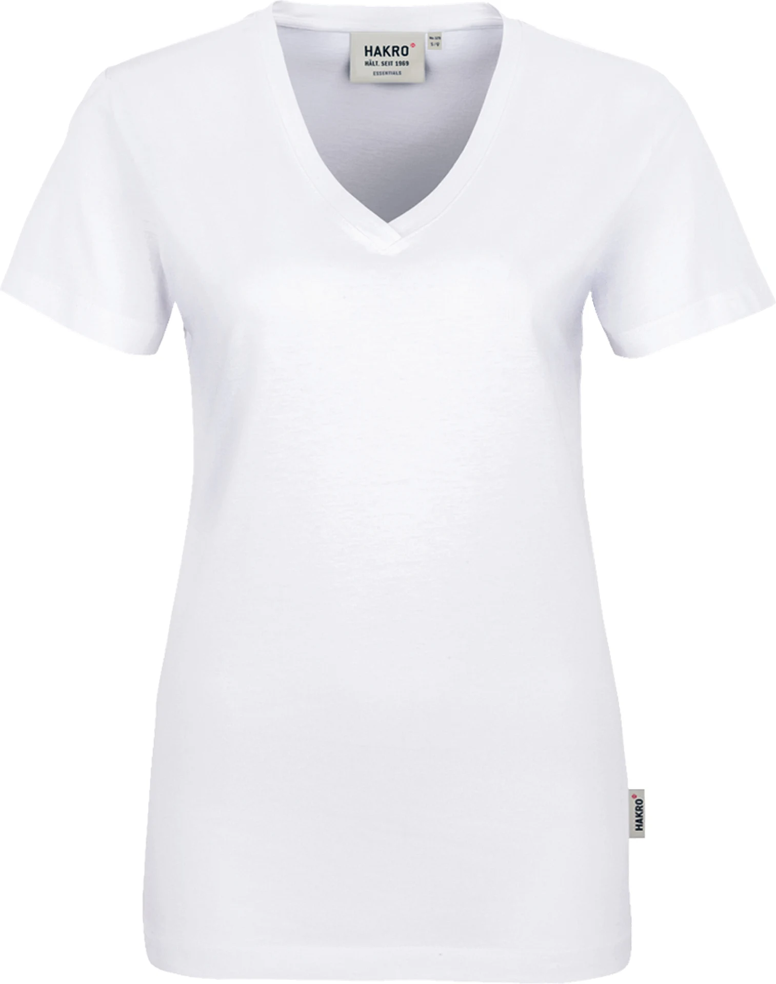 hakro-126-damen-v-shirt-classic-weiss-front-1 HAKRO Women-V-Shirt 126 Classic