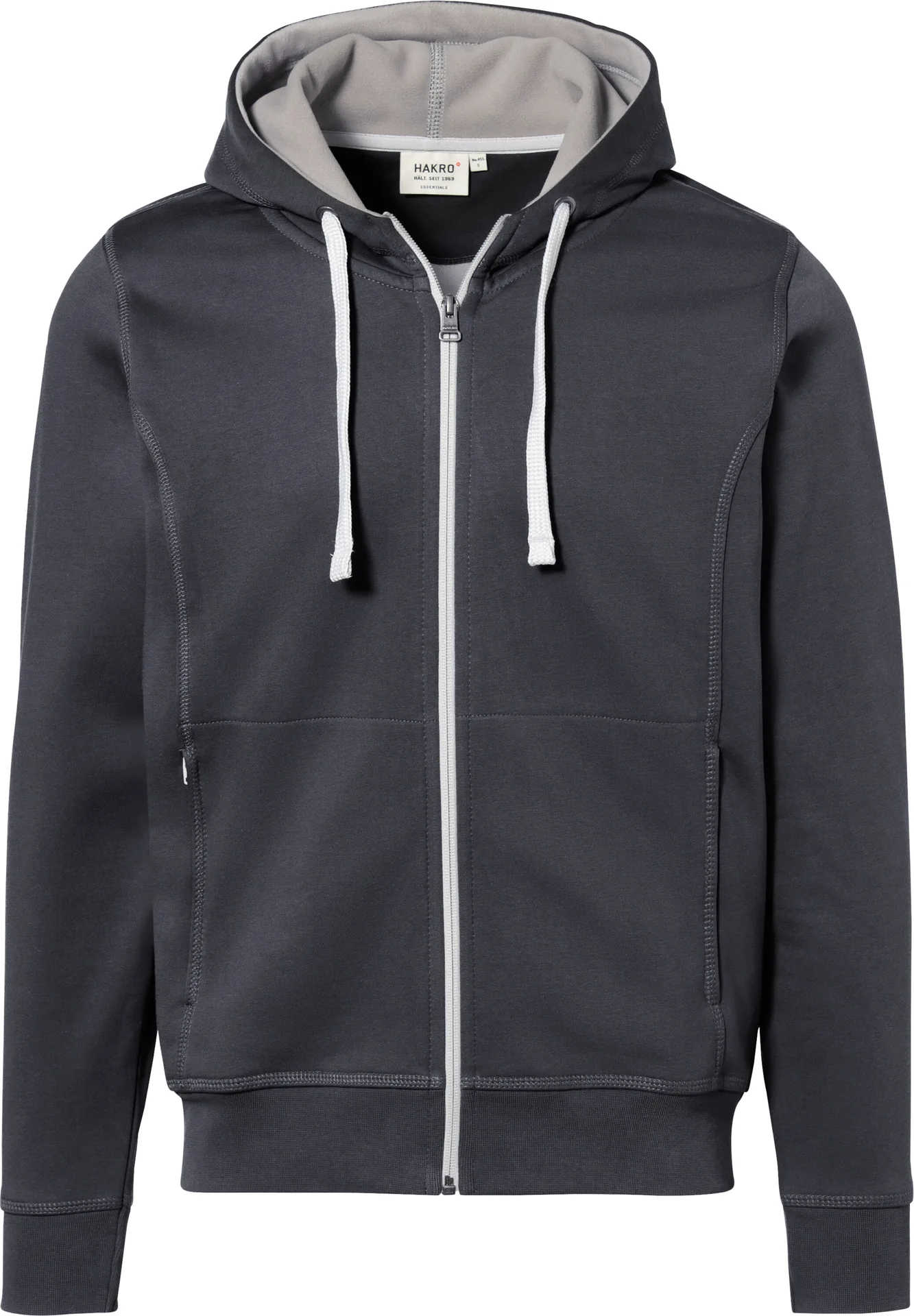 hakro-455-kapuzenjacke-bonded-eco-karbongrau-silber-front-1 HAKRO Kapuzenjacke 455 Bonded