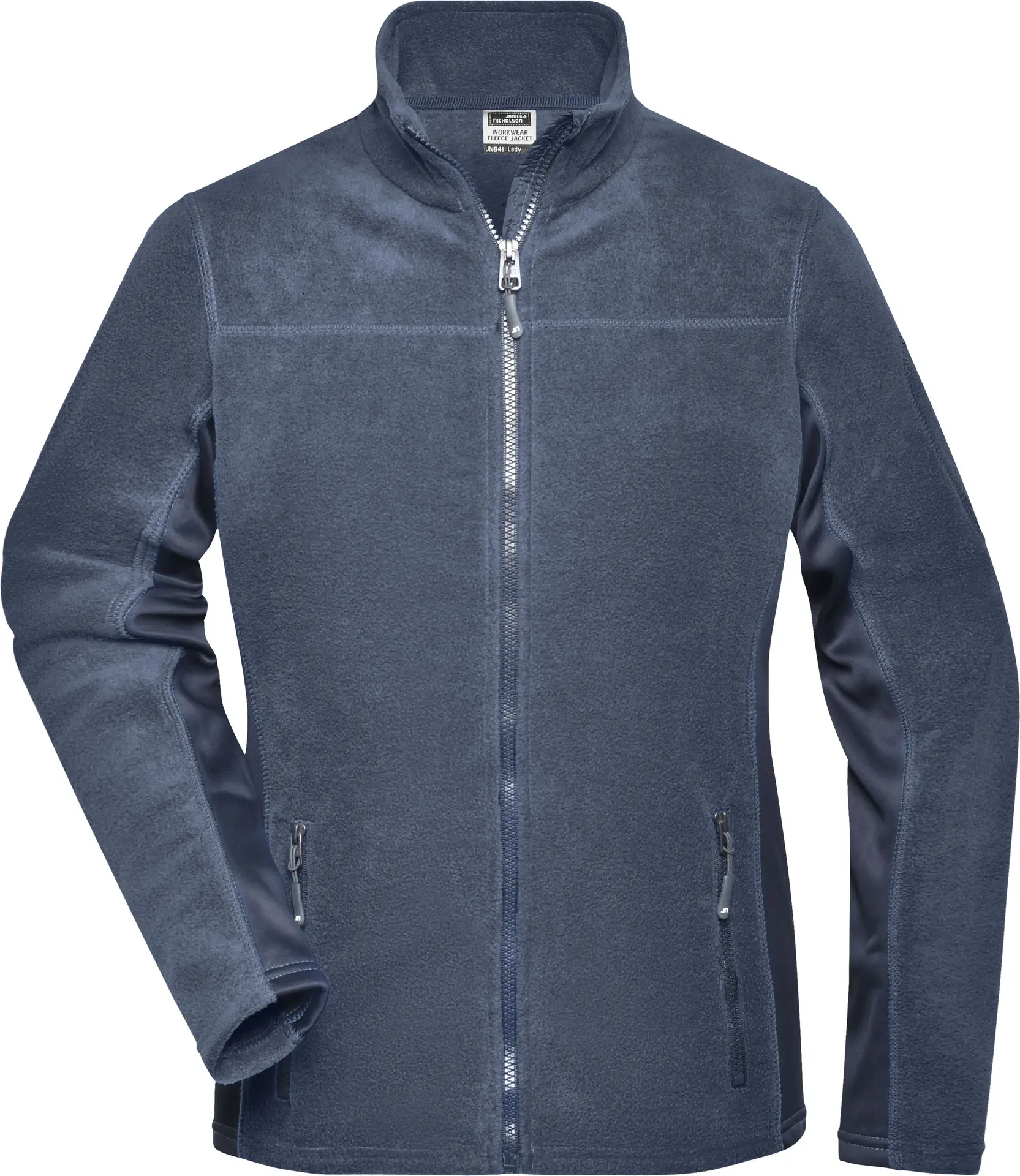 jn841-ladies-workwear-fleece-jacket-navy-navy-front-3 James & Nicholson Ladies Workwear Fleece Jacket -Strong-