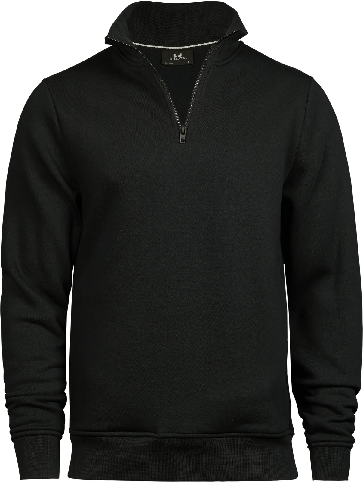 tee-jays-5438-half-zip-sweatshirt-black-front-1 Tee Jays Half Zip Sweatshirt