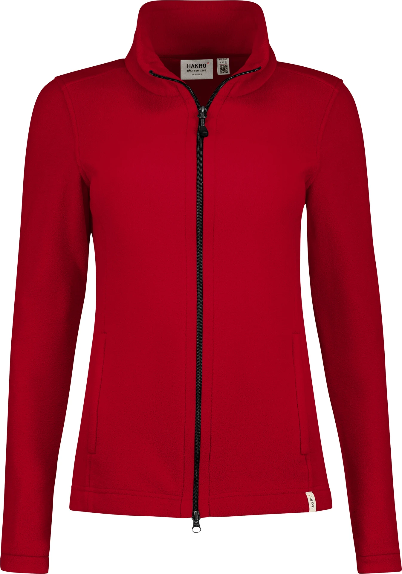 hakro-246-damen-fleecejacke-eco-rot-front-1 HAKRO Damen Fleecejacke ECO 246