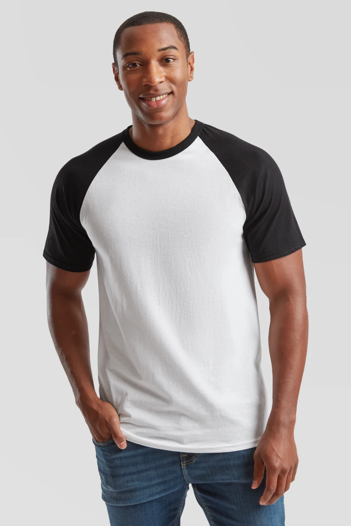 fruit-of-the-loom-61-026-0-valueweight-short-sleeve-baseball-t-shirt-white-black-model-0 F.O.L. Shortsleeve Baseball T