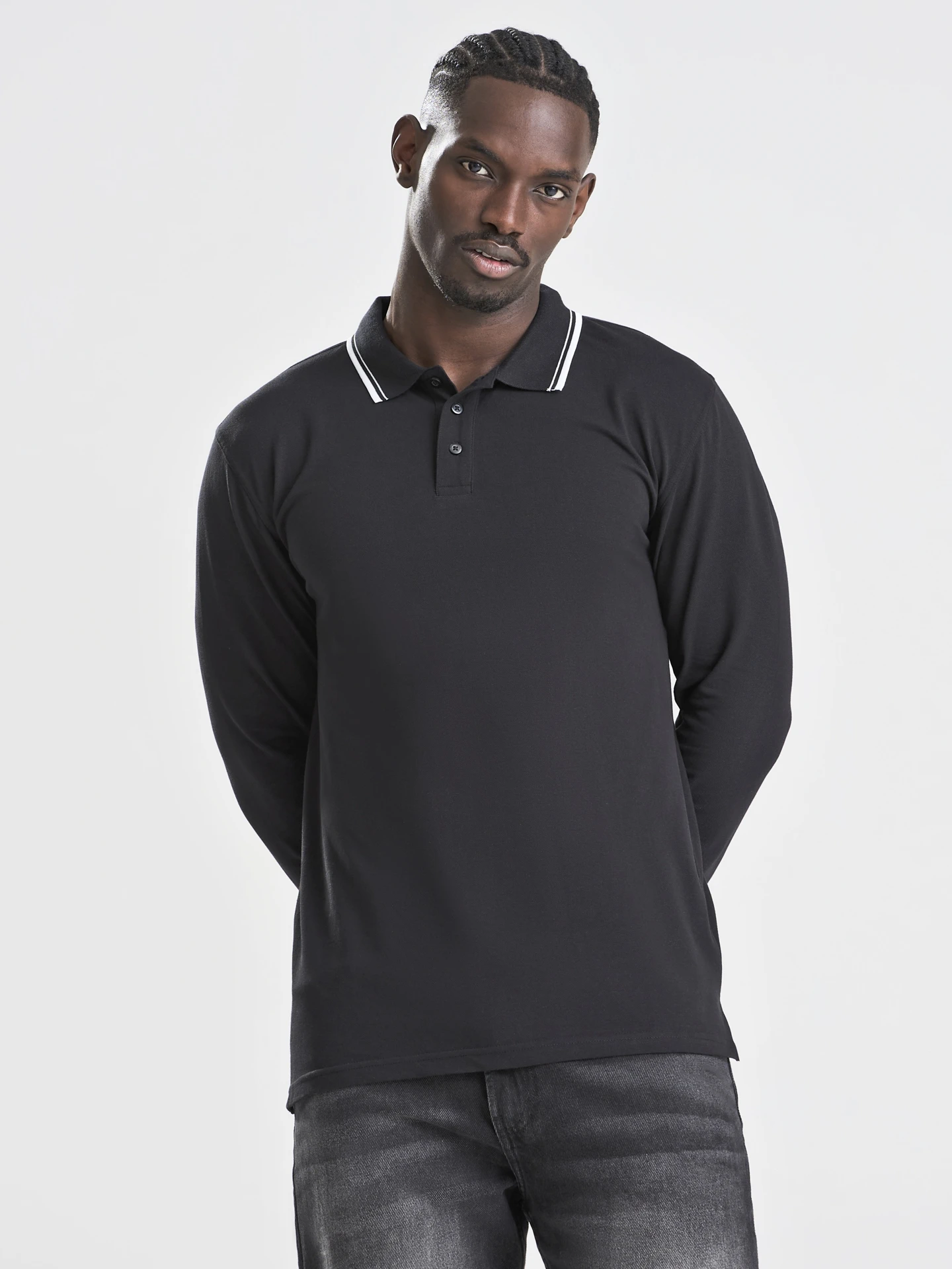 justpolos-jp103-long-sleeve-tipped-100-poloshirt-model-0 Just Polos Long Sleeve Tipped 100 Polo
