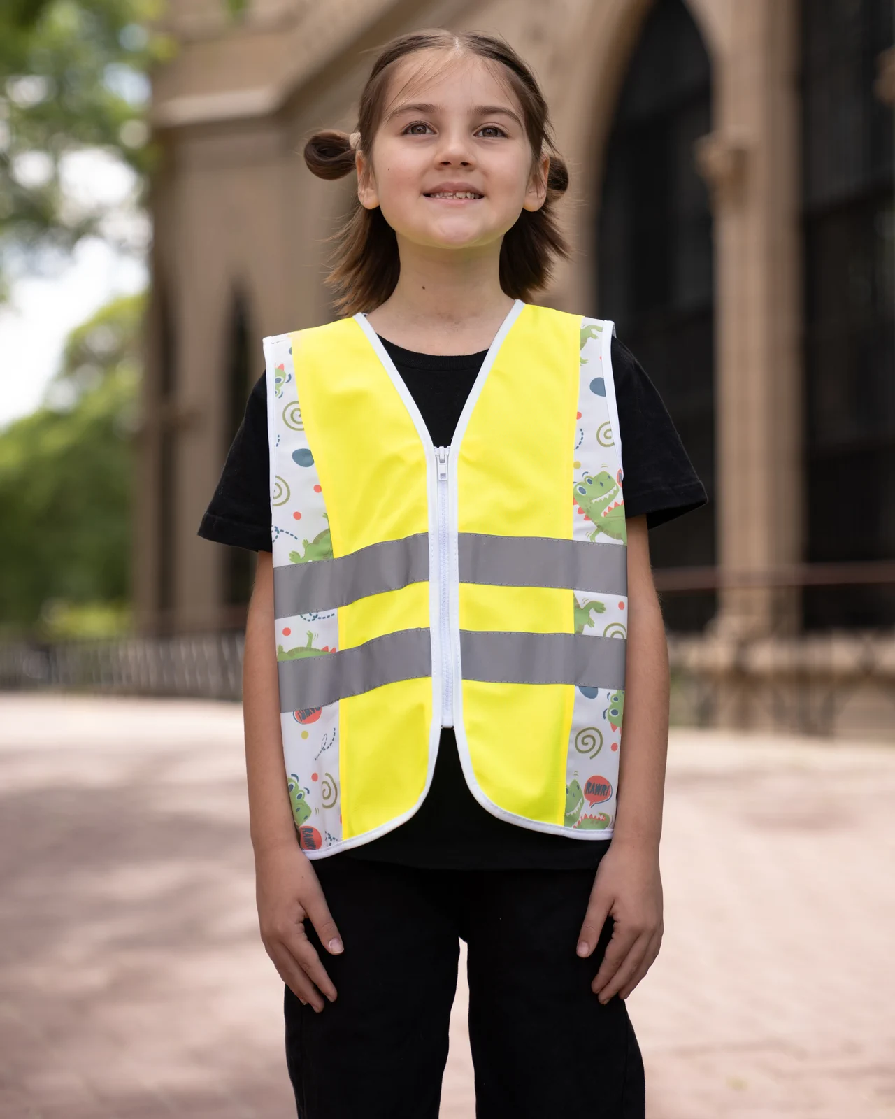 korntex-actdin-childrens-safety-vest-action-dinosaurs-co2-neutral-t-rex-model-1 Korntex Kinder Warnweste Action Line Dinosaurs
