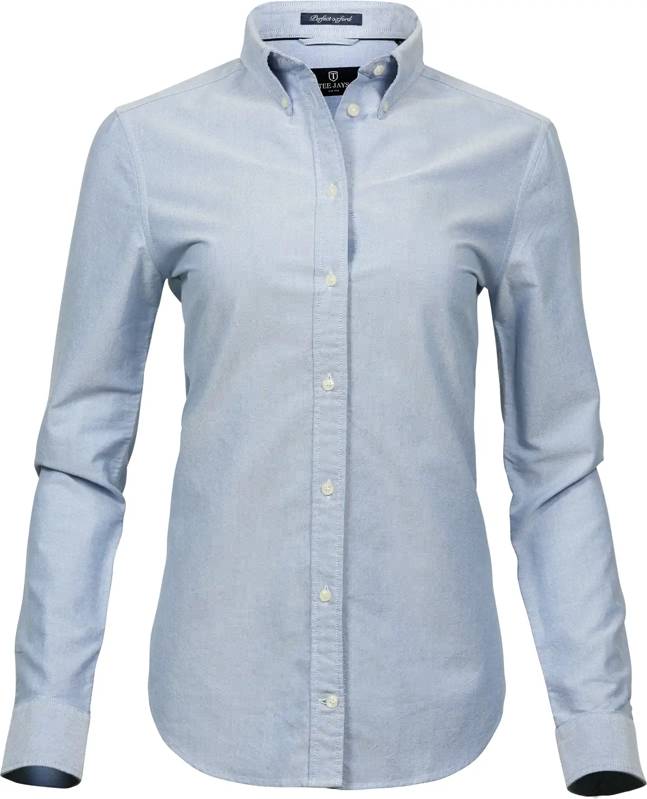 tee-jays-4001-womens-perfect-oxford-shirt-lightblue-front-1 Tee Jays Women's Perfect Oxford Shirt