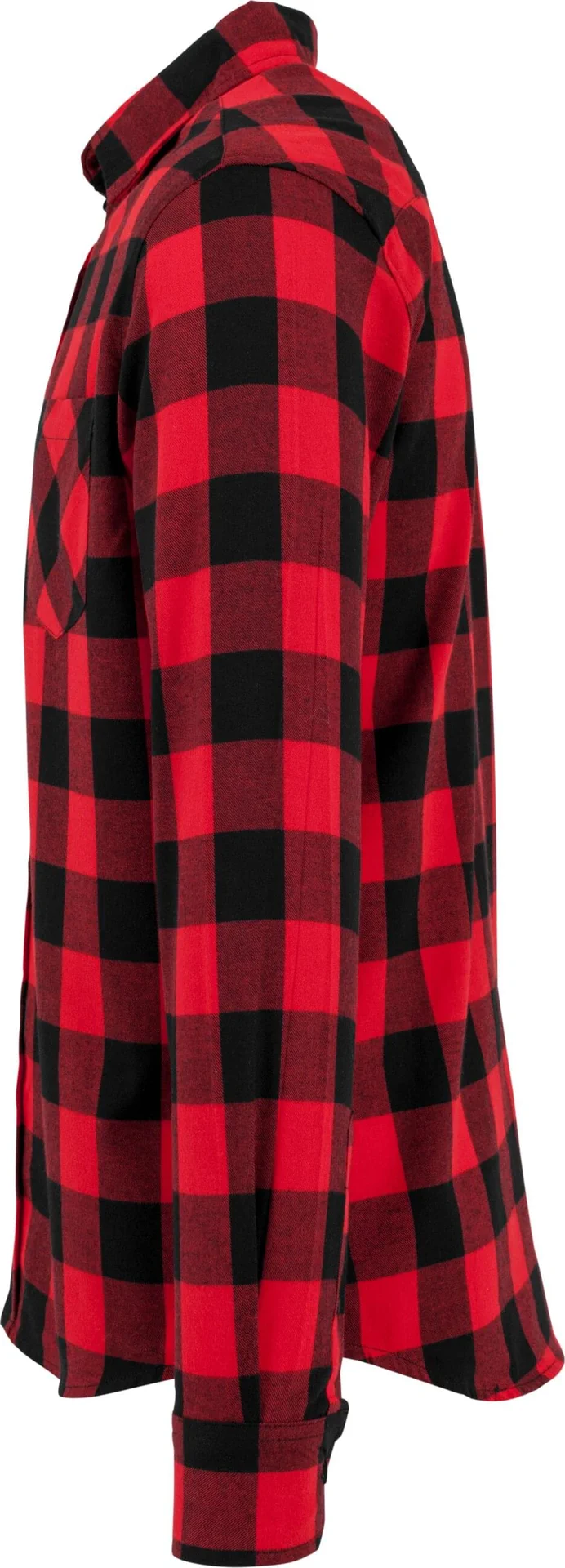 BYB-BY031-checked-flannel-shirt-black-red-left-6 Build Your Brand Checked Flannel Shirt
