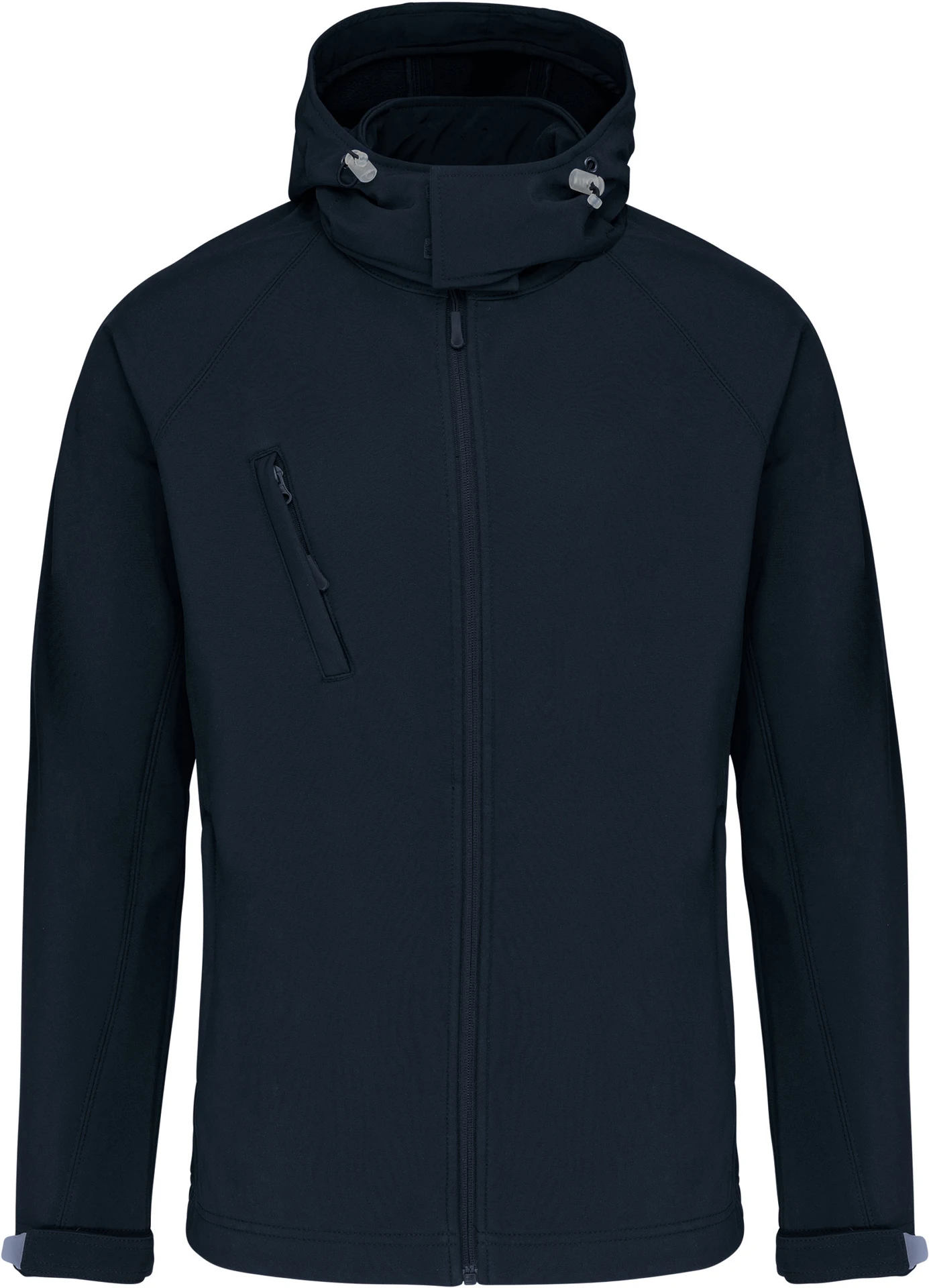 K413-herren-3-lagen-kapuzen-softshell-jacke-navy-front-3 Kariban Herren 3-Lagen Kapuzen Softshell Jacke