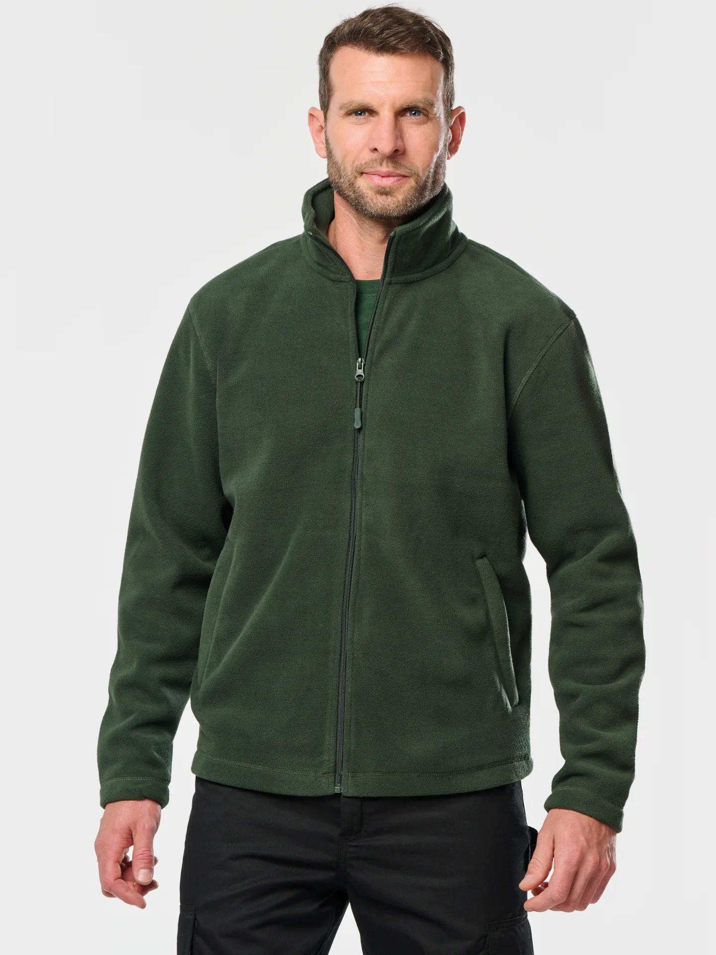 kariban-WK903-schwere-workwear-microfleece-jacke-model-0 Kariban Schwere Workwear Microfleece Jacke