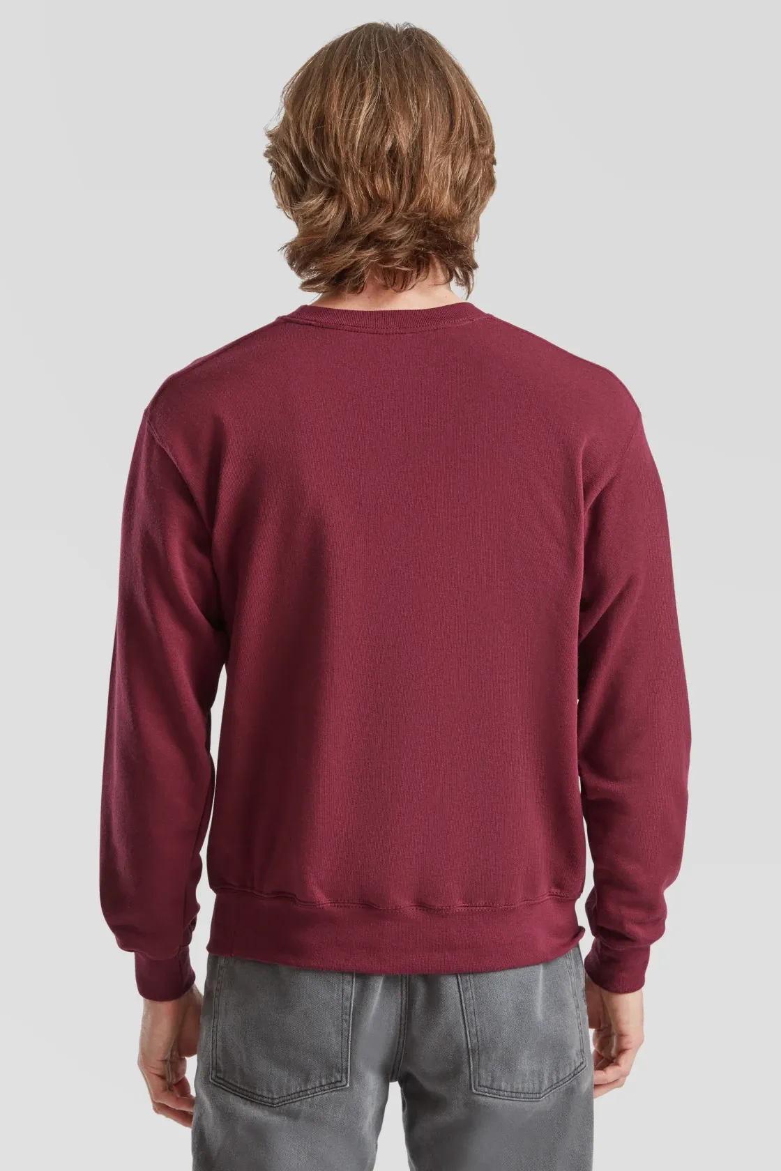 fruit-of-the-loom-62-202-0-classic-set-in-sweatshirt-burgundy-model-2 F.O.L. Classic Set-In Sweat