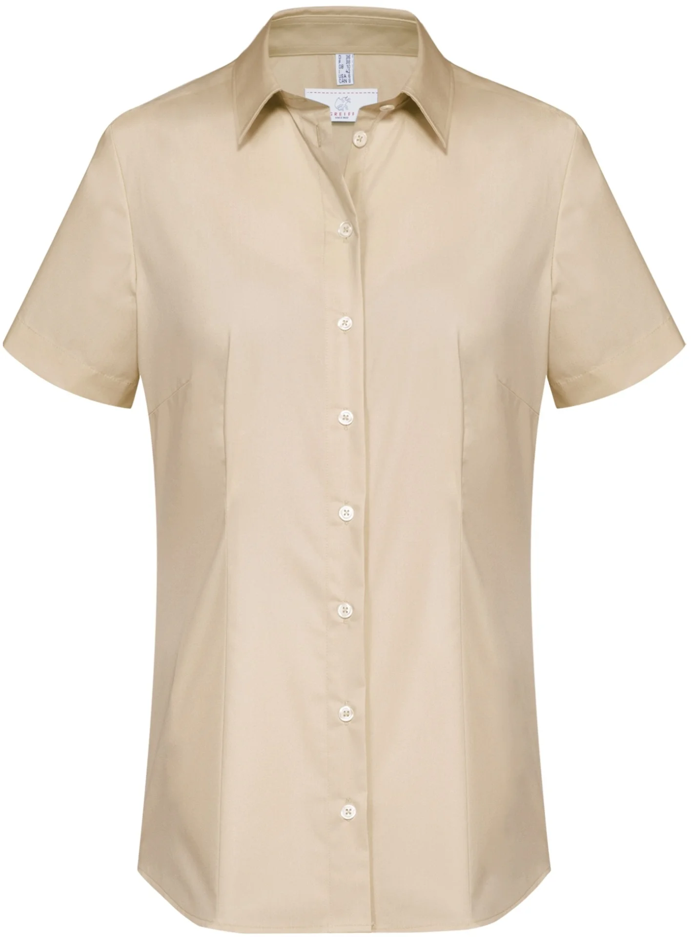 greiff-6516-damen-bluse-12-rf-basic_1120_sand-front-2 GREIFF Damen Bluse kurzarm BASIC Regular Fit