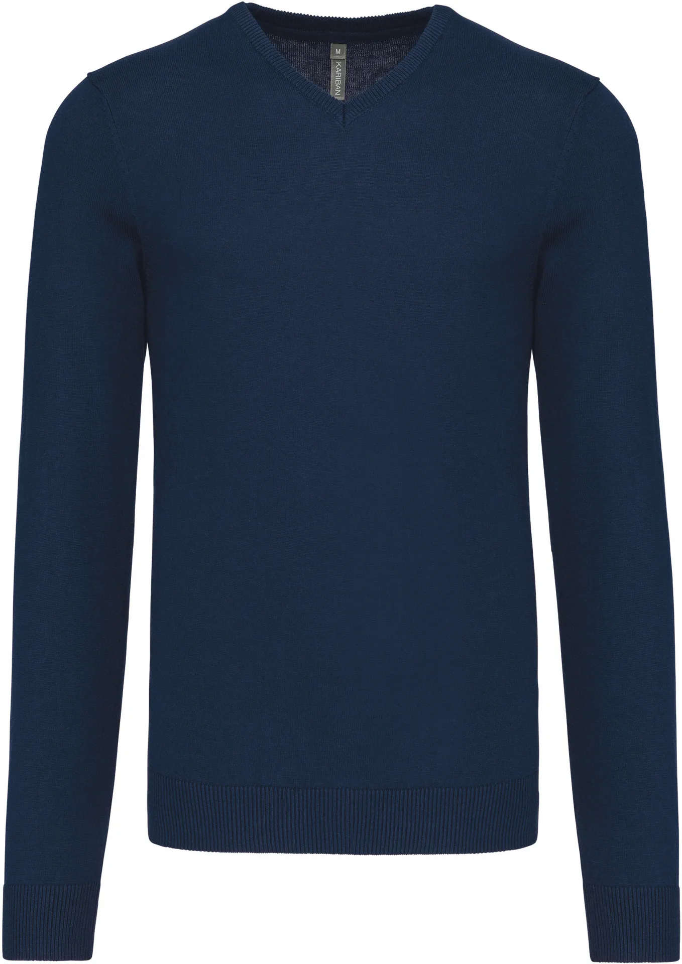 kariban-K965-herren-v-ausschnitt-pullover-navy-front-3 Kariban Herren V-Ausschnitt Pullover