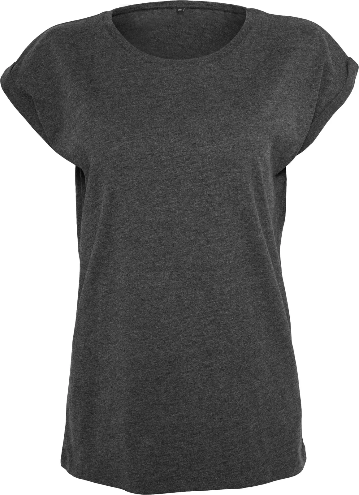 BYB-BY021-ladies-extended-shoulder-t-shirt-charcoalmelange-front-4 Build Your Brand Ladies Extended Shoulder Tee