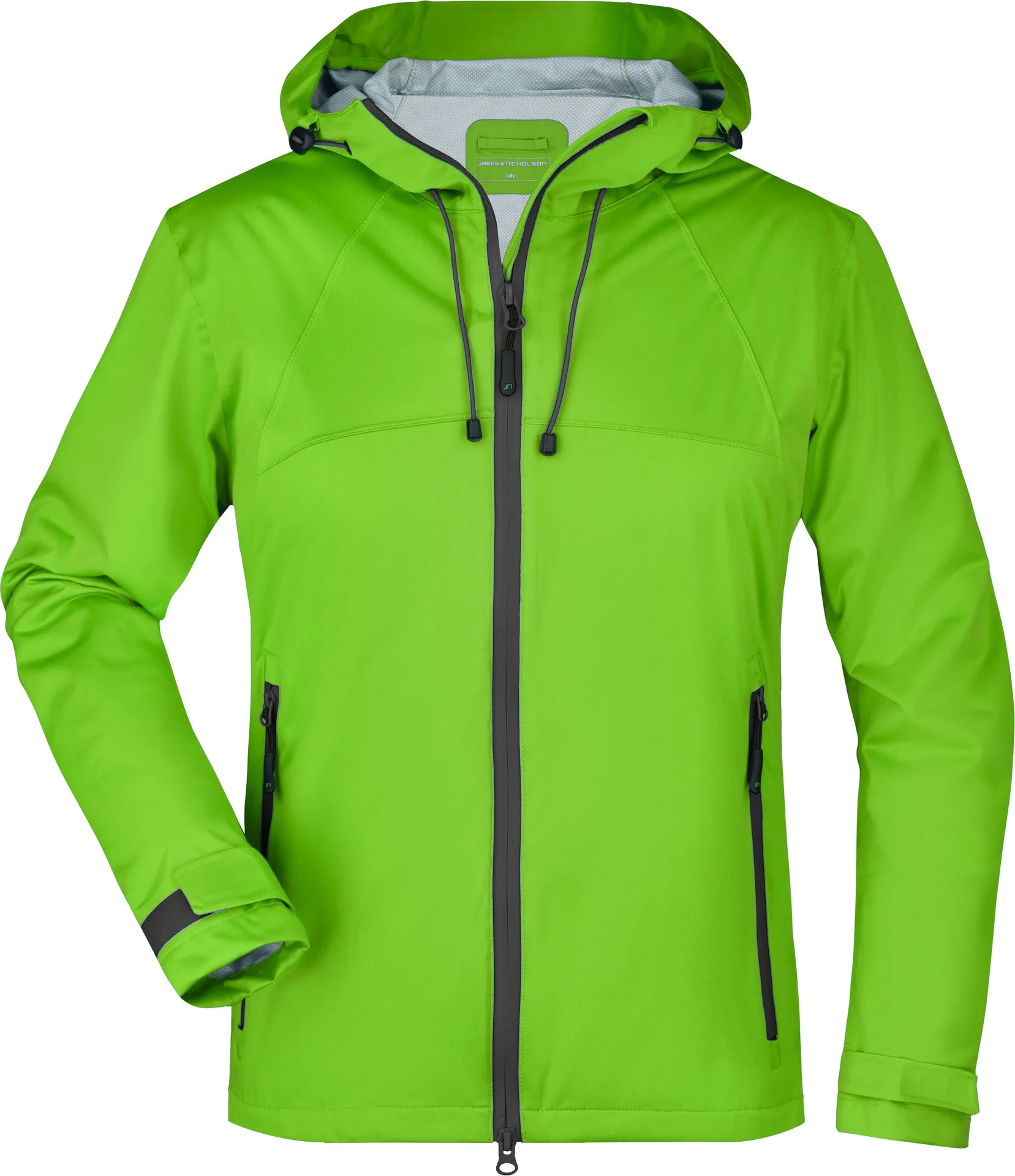 jn1097-ladies-outdoor-jacket-springgreen-irongrey-front-3 James & Nicholson Ladies Outdoor Jacket