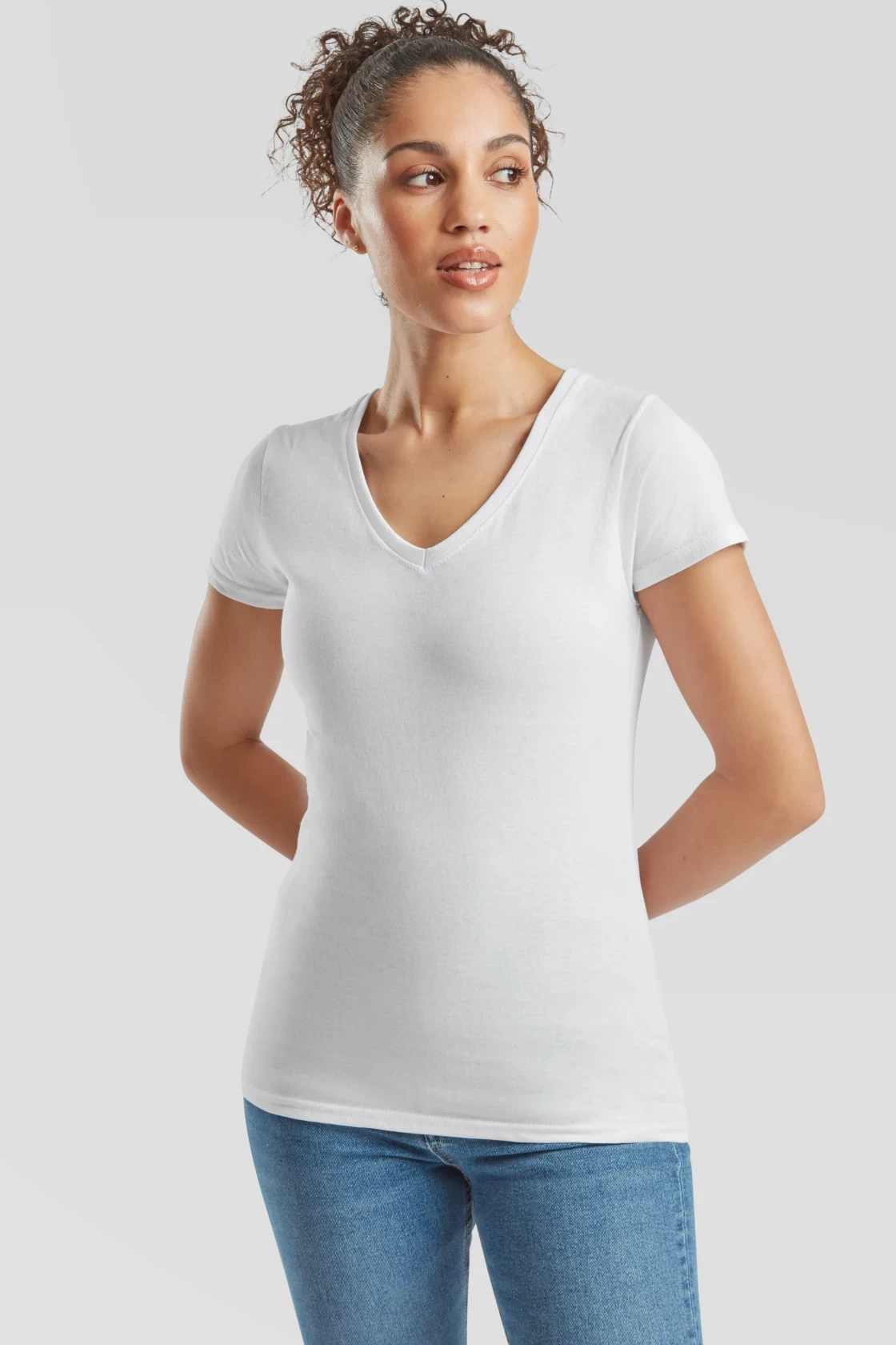 F.O.L. Lady-Fit Valueweight V-Neck T