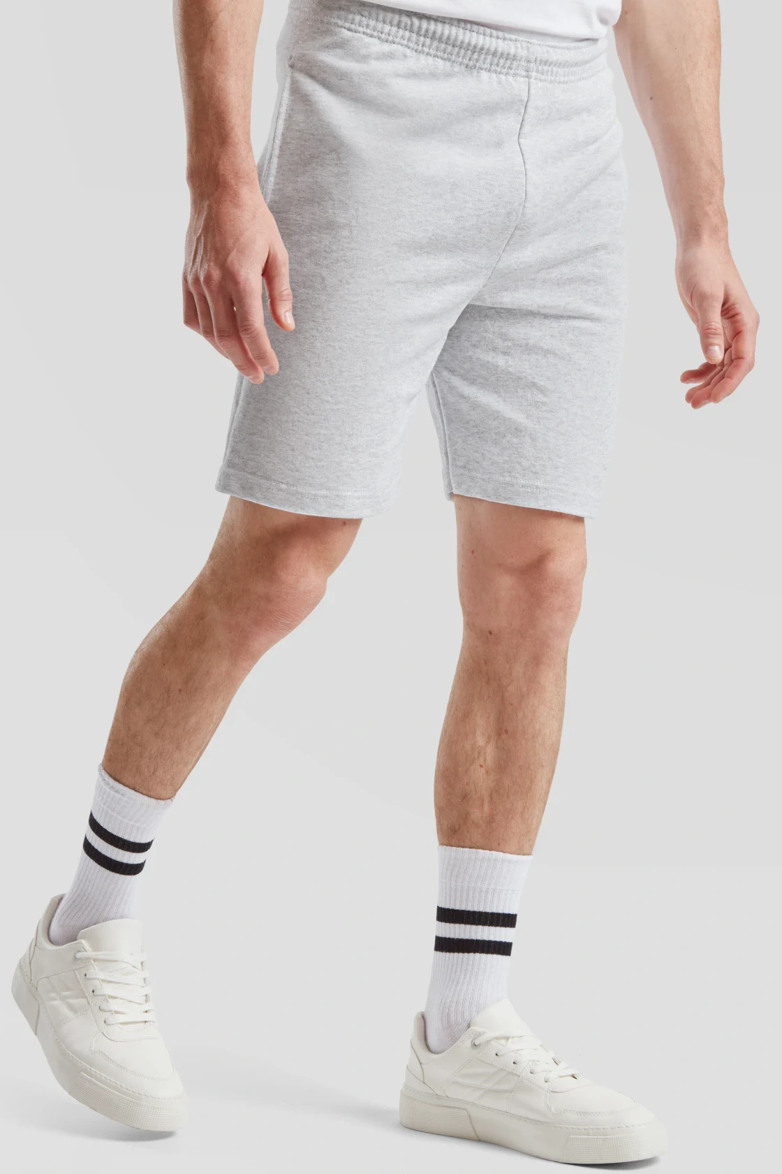 fruit-of-the-loom-64-036-0-lightweight-shorts-heathergrey-model-1 F.O.L. Lightweight Shorts