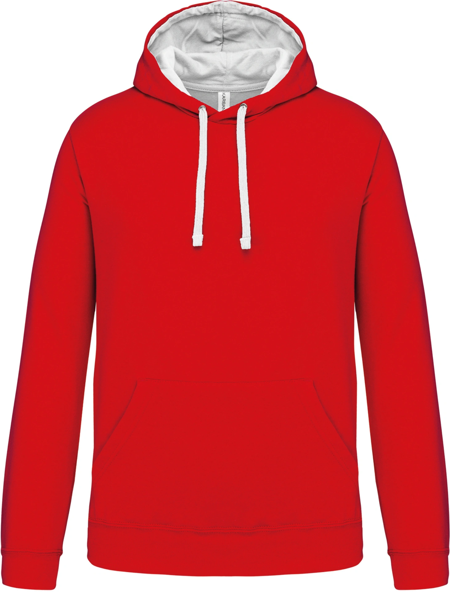 kariban-K446-kontrast-kapuzen-sweater-red-white-front-3 Kariban Kontrast Kapuzen Sweater
