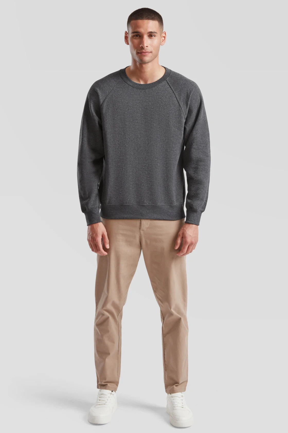 fruit-of-the-loom-62-216-0-classic-raglan-sweatshirt-darkheathergrey-model-3 F.O.L. Raglan Sweat
