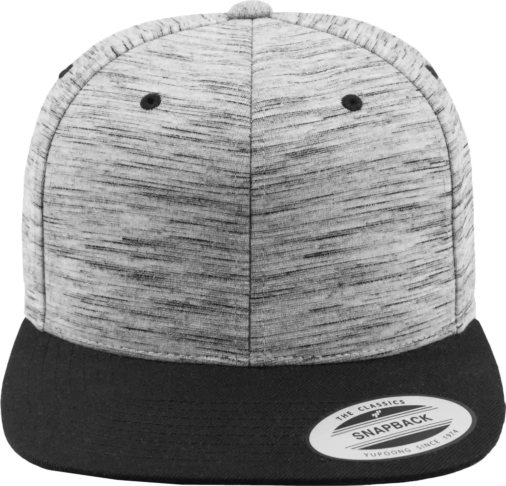 flexfit-6089sc-stripes-melange-crown-snapback-grey(stripesmelange)-black-front-2 FLEXFIT Stripes Melange Crown Snapback