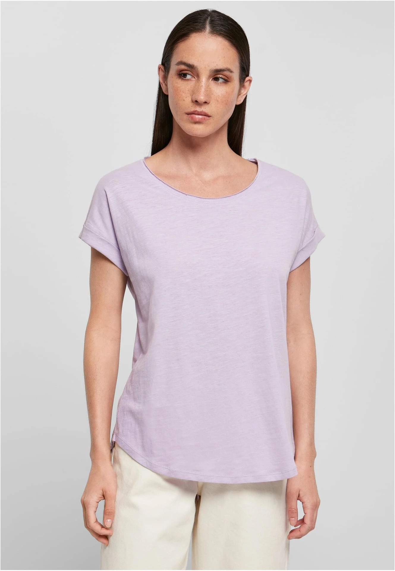 Build Your Brand Ladies Long Slub Tee