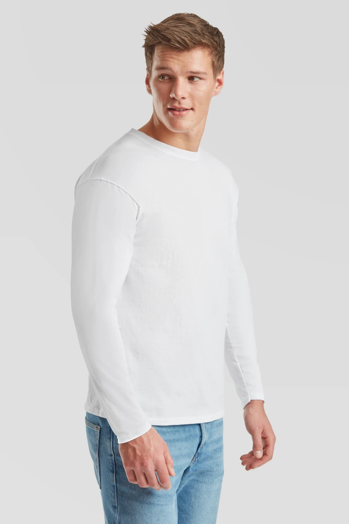 fruit-of-the-loom-61-428-0-original-long-sleeve-t-shirt-white-model-1 F.O.L. Original Long Sleeve T