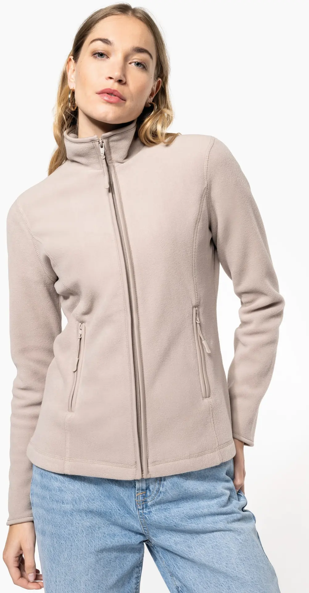 kariban-K907-damen-microfleece-jacke-maureen-beige-model-0 Kariban Damen Fleece Jacke "Maureen"