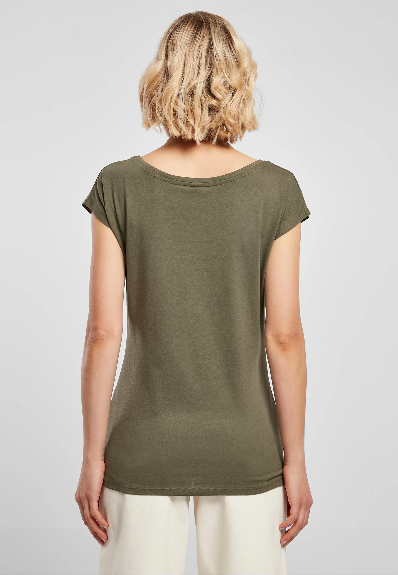Build Your Brand Ladies Wide Neck Tee