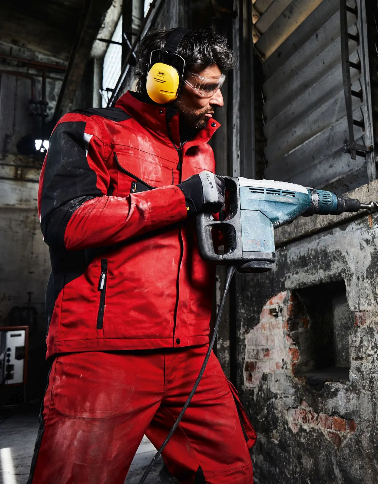 jn844-workwear-softshell-jacket-model-1 James & Nicholson Workwear Sommer Softshell Jacket - Strong-