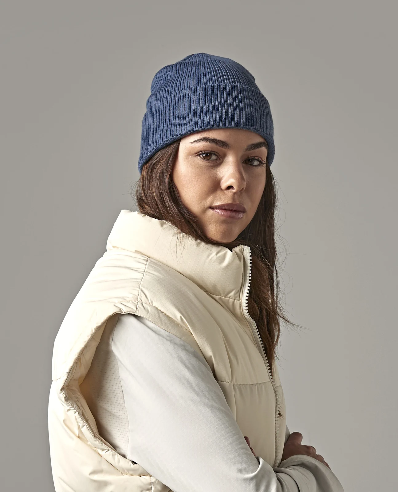 beechfield-b376r-polylana-ribbed-beanie-model-0 Beechfield Polylana® Ribbed Beanie