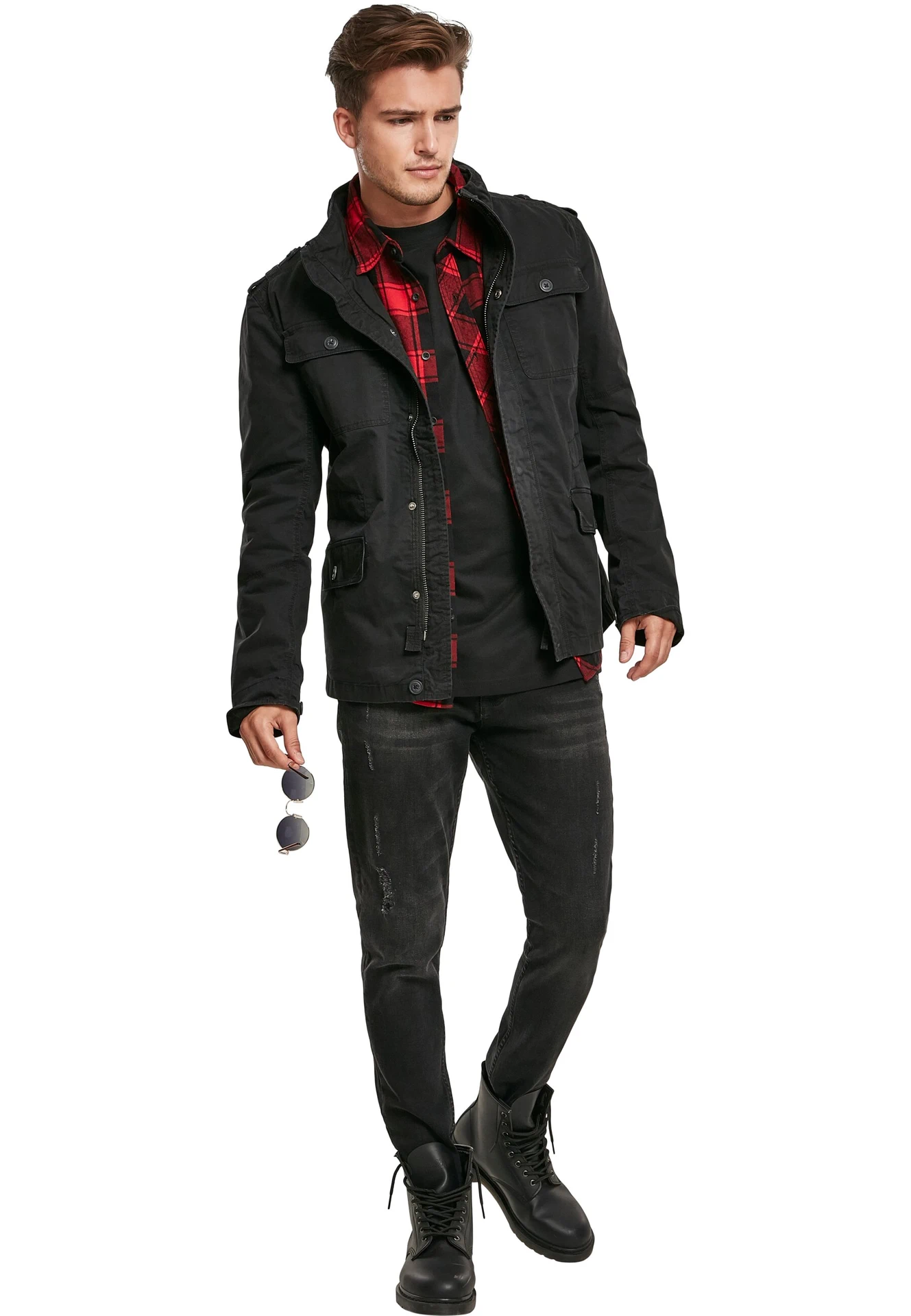 BYB-B3116-britannia-jacket-black-model-3 Build Your Brand Britannia Jacket